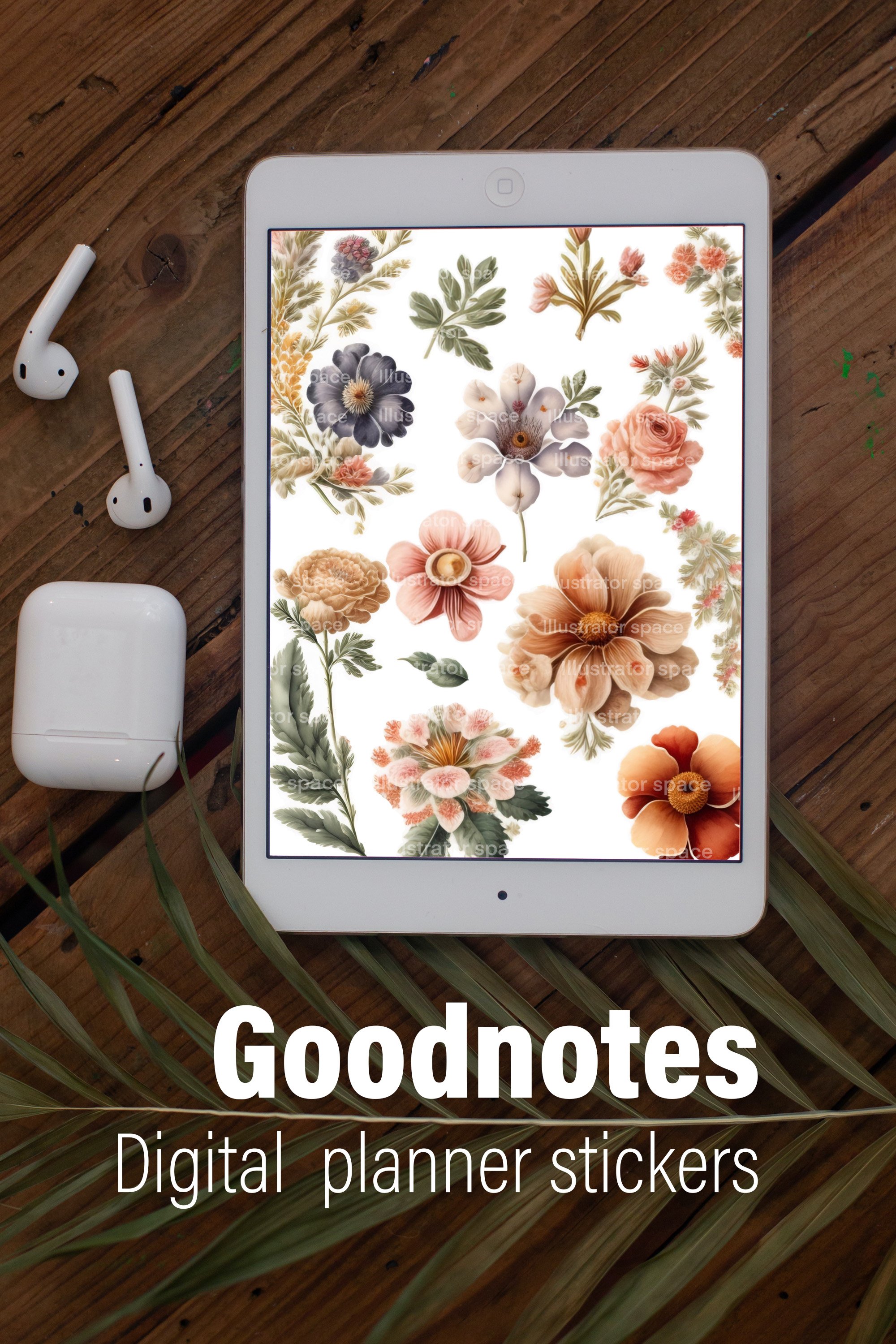 Flowers Goodnotes stickers, spring Goodnotes, Good notes 5