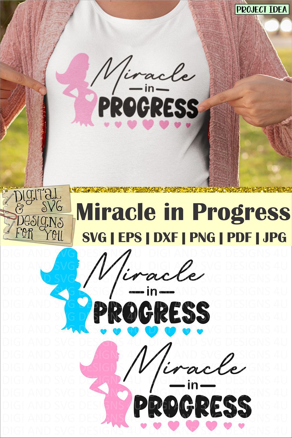 Miracle in Progress Pregnancy quote Baby Girl Baby Boy