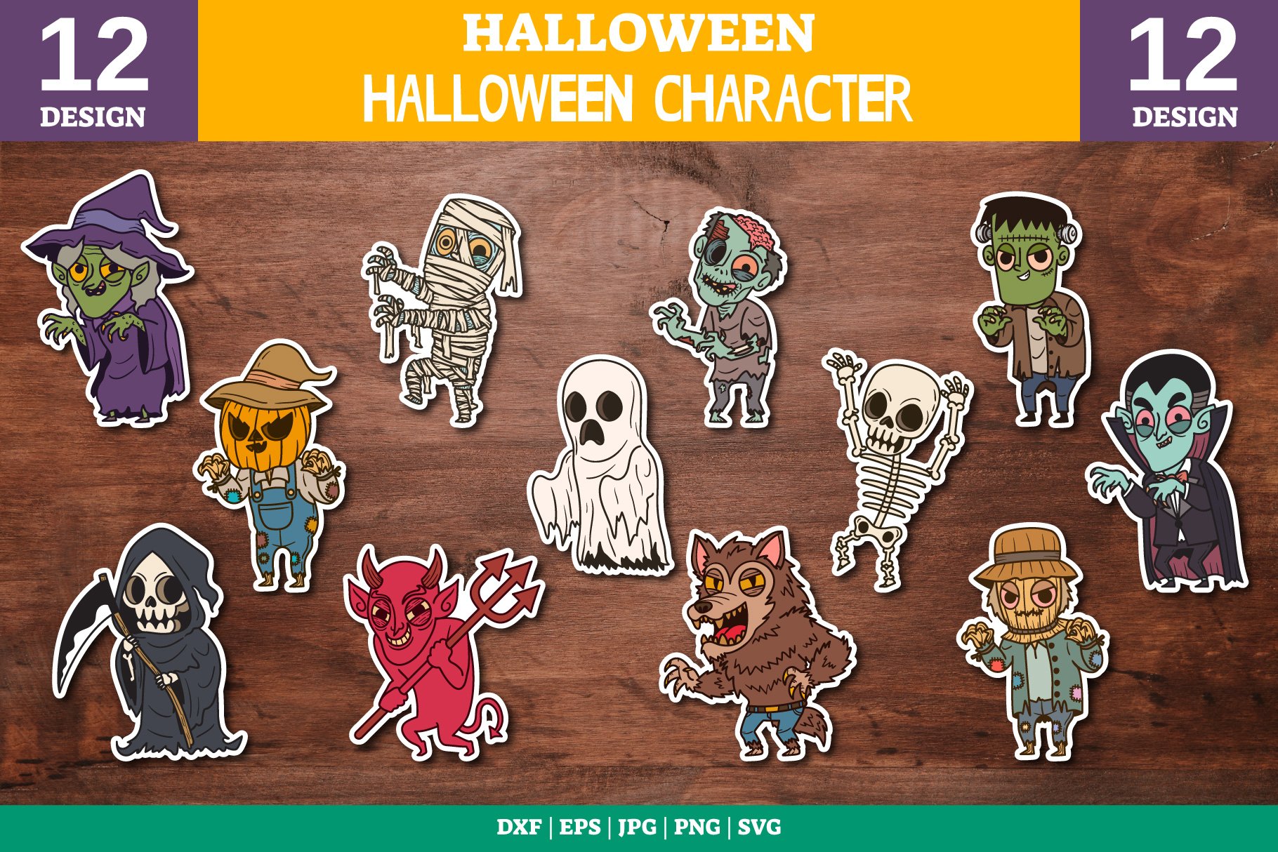 Halloween character Printable Stickers for Cricut