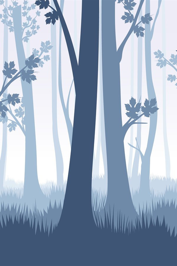 Forest trees seamless pattern
