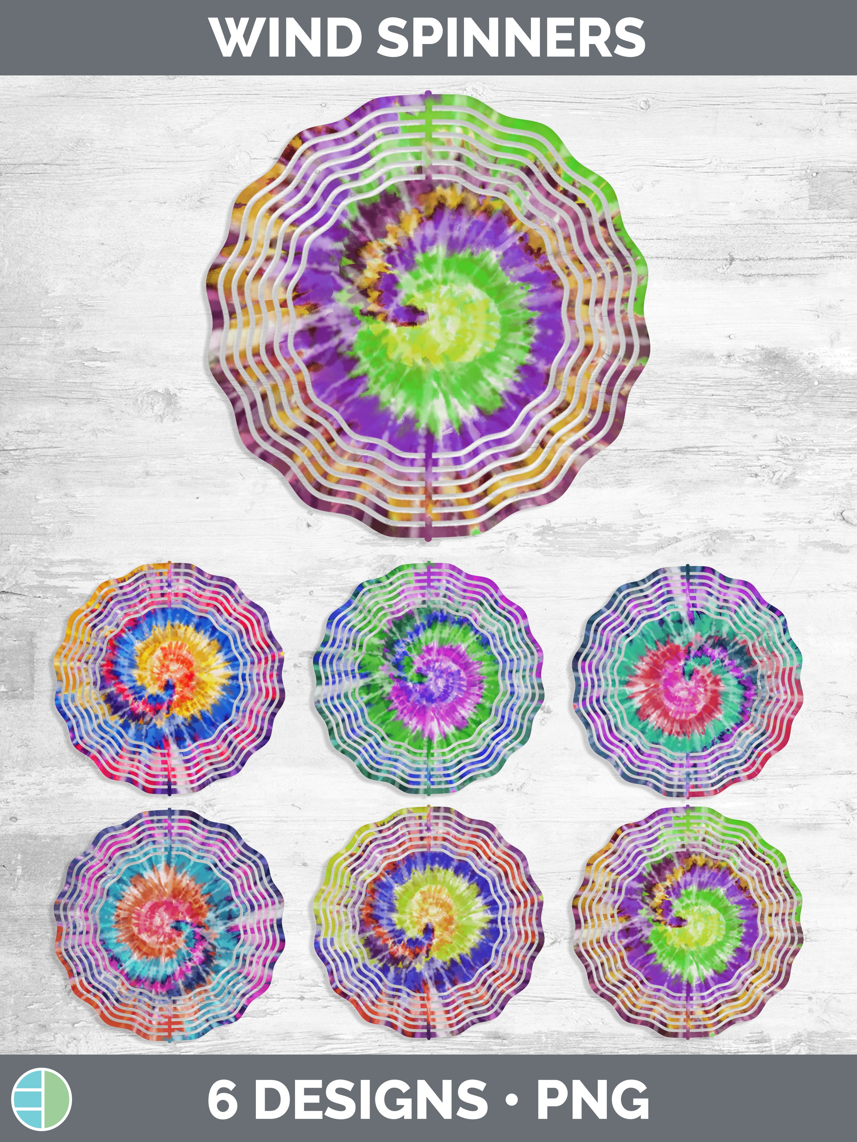 Tie Dye Wind Spinner | Sublimation Designs Bundle