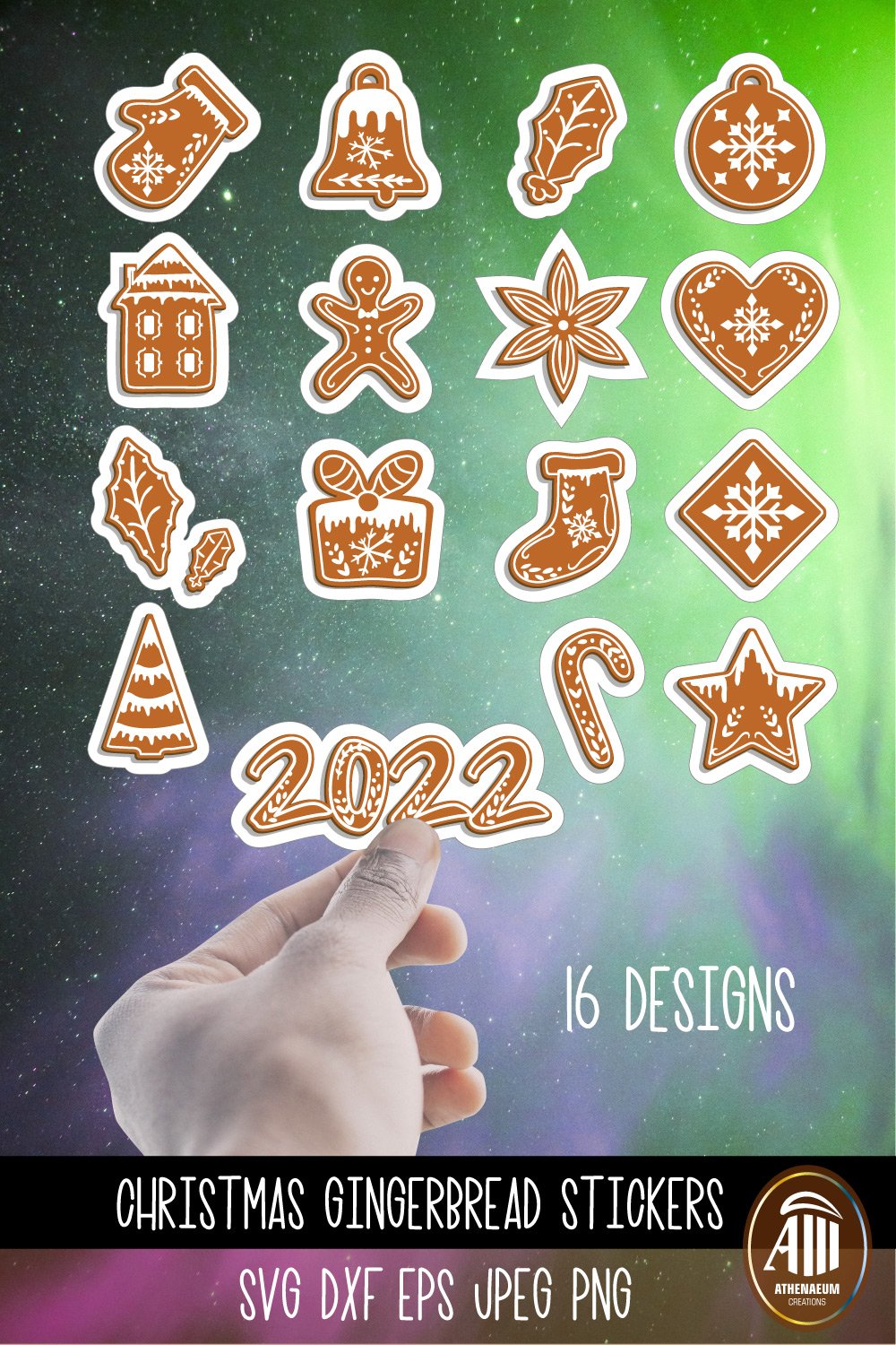 Sticker Vector Gingerbread Gingerbread Stickers| Christmas Stickers Bundle Printable
