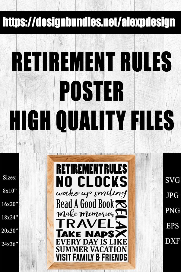 Retirement Rules SVG EPS PNG Retirement Poster SVG