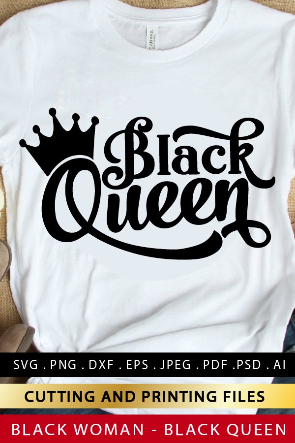 Black Queen SVG Black Woman SVG PNG EPS DXF AFRO Girl SVG