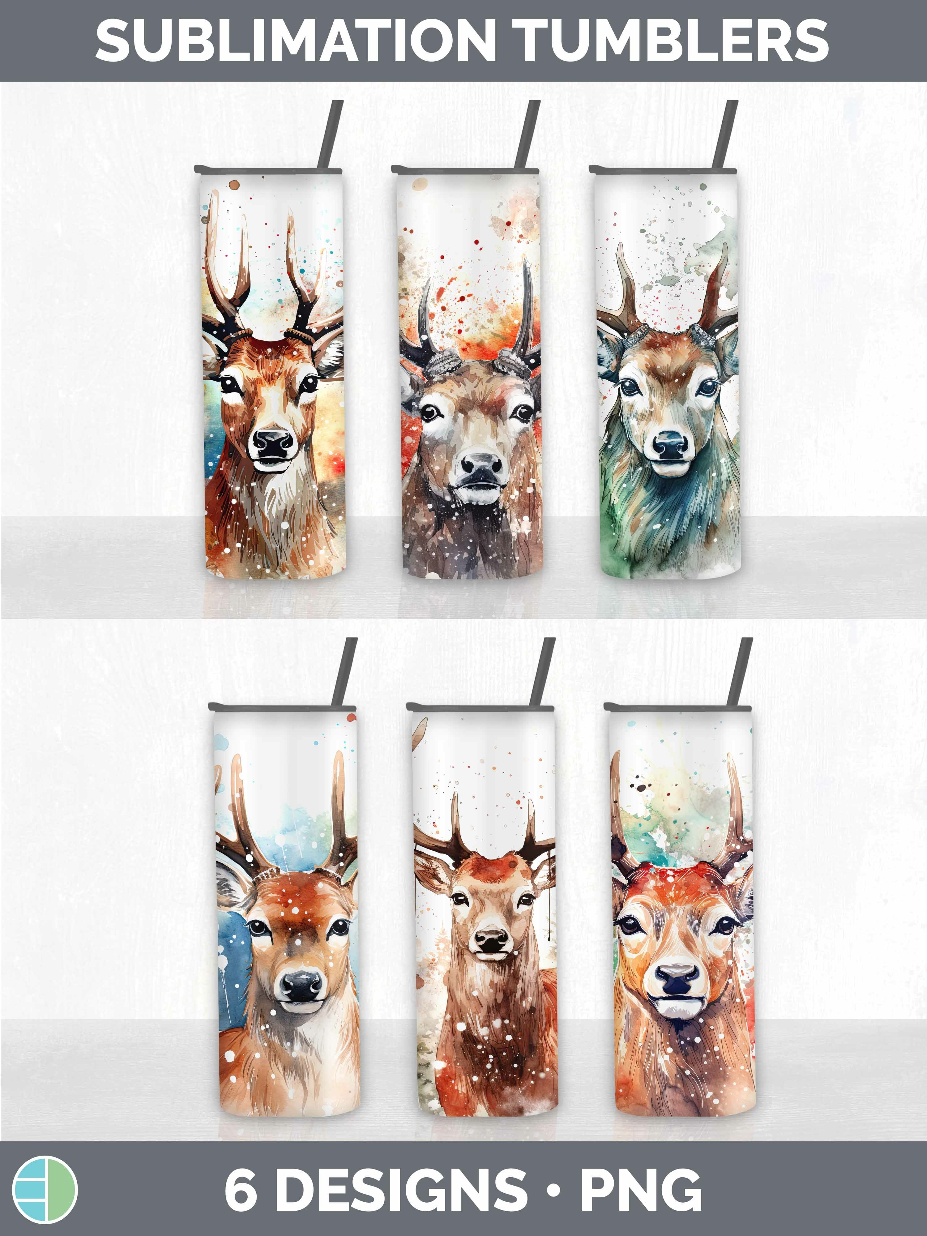 Christmas Reindeer Tumbler | Bundle 20 oz Skinny Tumbler Des