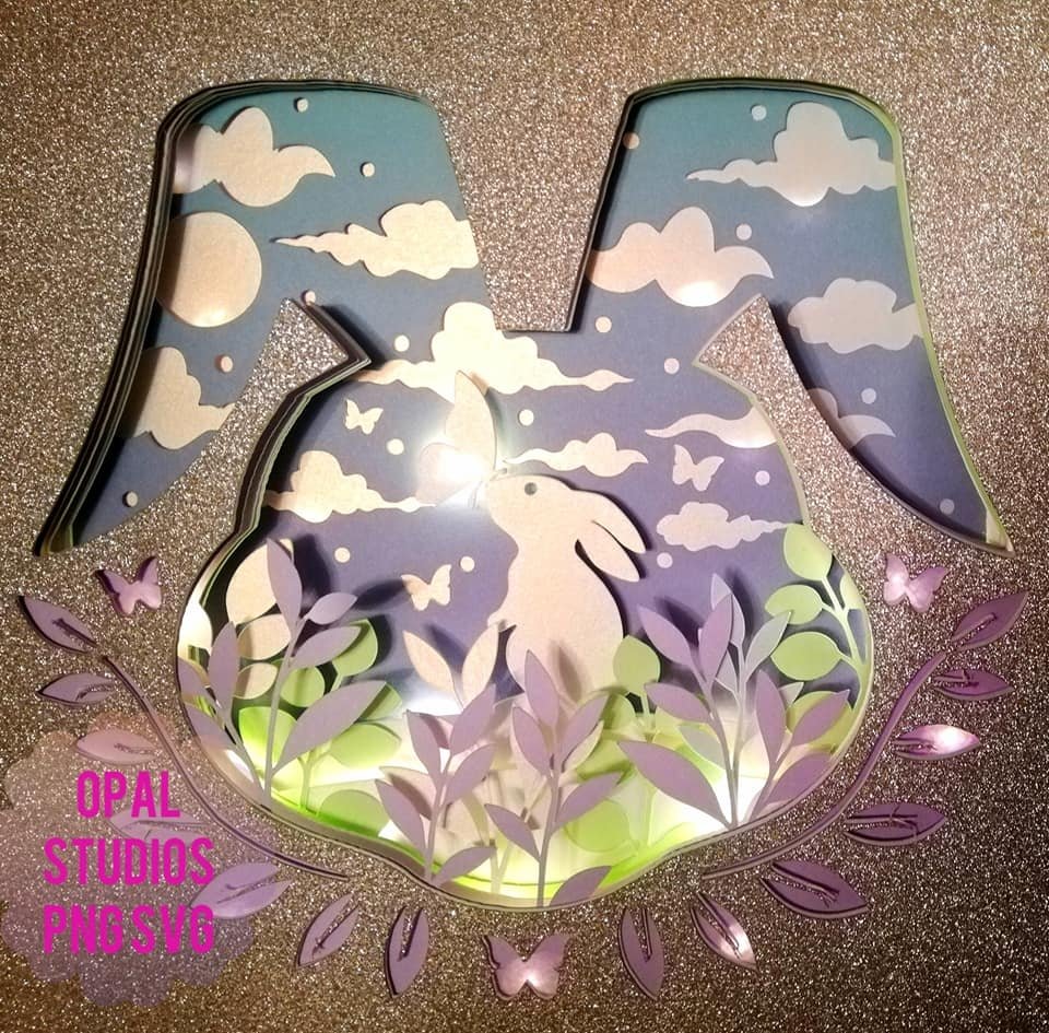 Bunny Rabbit Easter nature 3d layered shadow box (1273461)