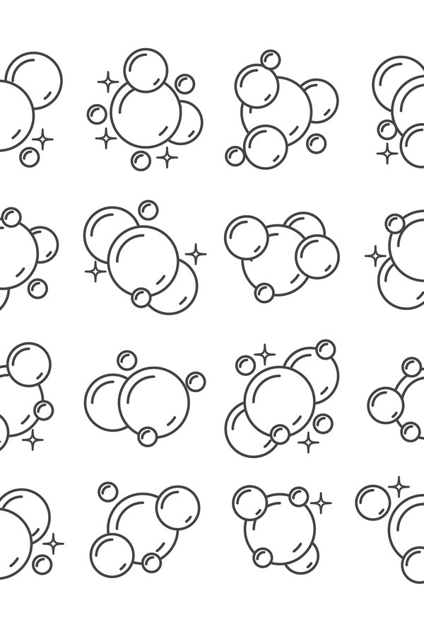 Outline underwater bubbles icons