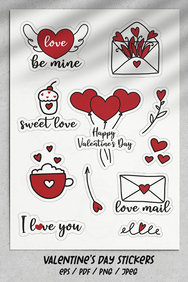 Valentine's Day printable stickers (1765843)
