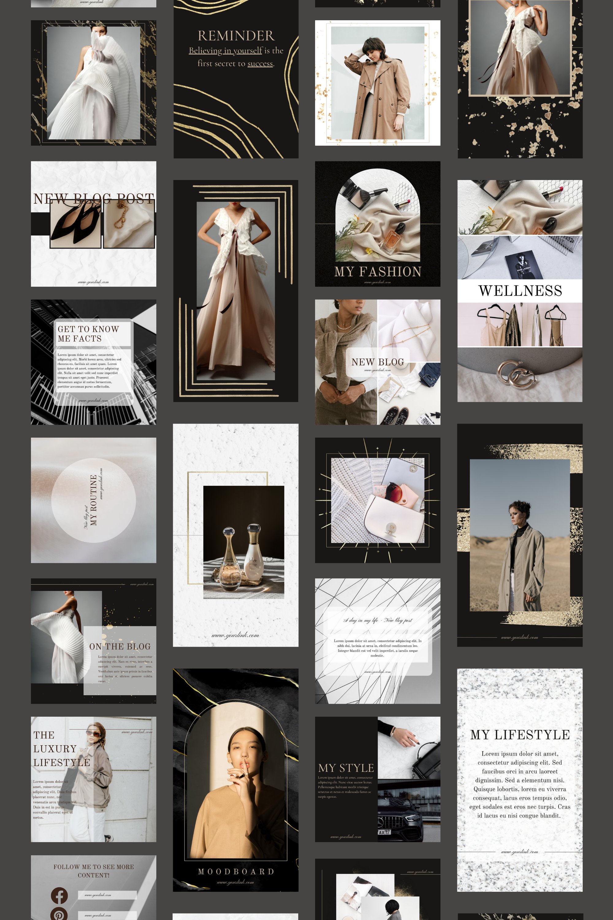 Luxury Instagram templates - black and gold - made (1954679)