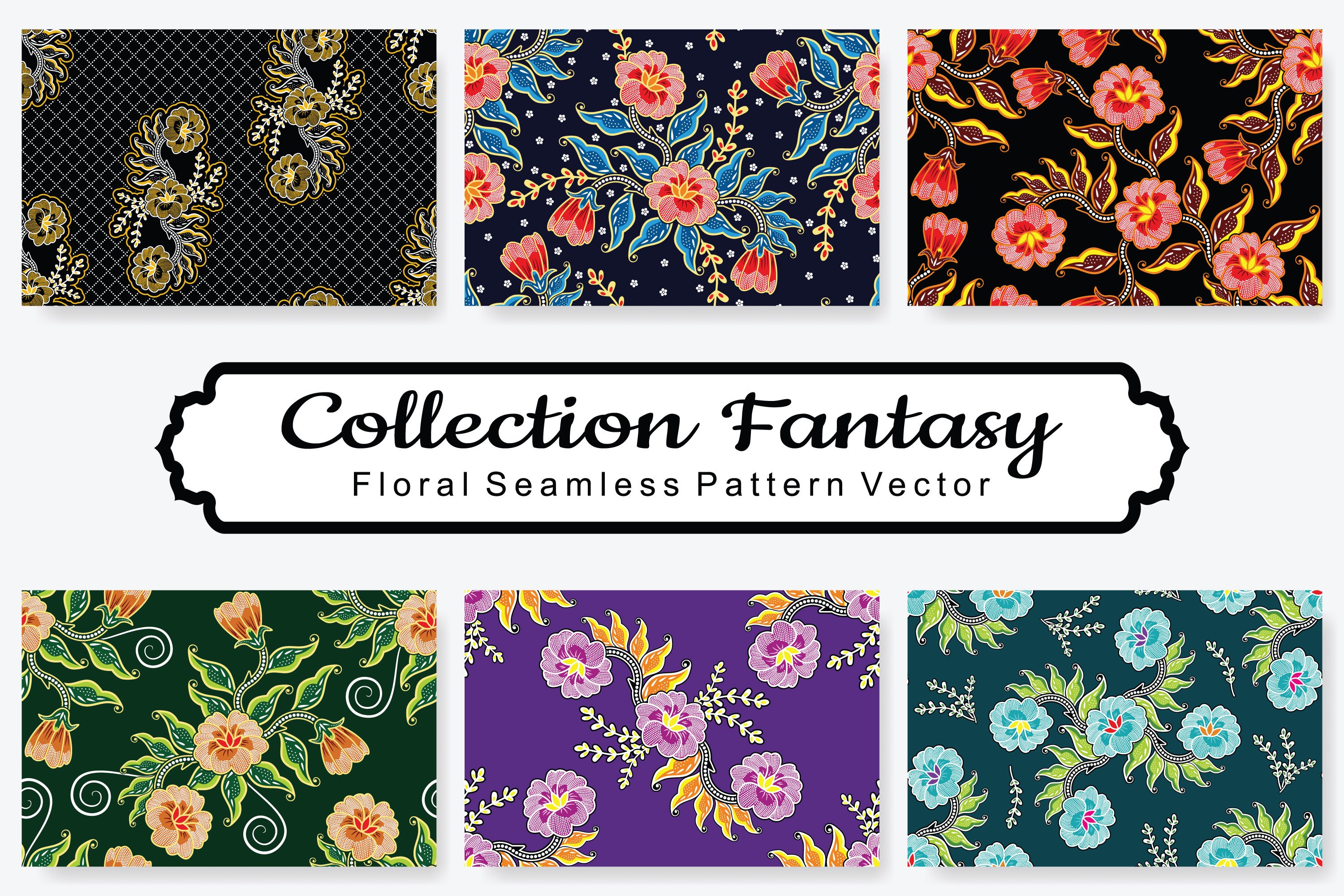 Fantsy Pattern Set Of Fantasy Floral Vector Pattern Vol.13 (704570)