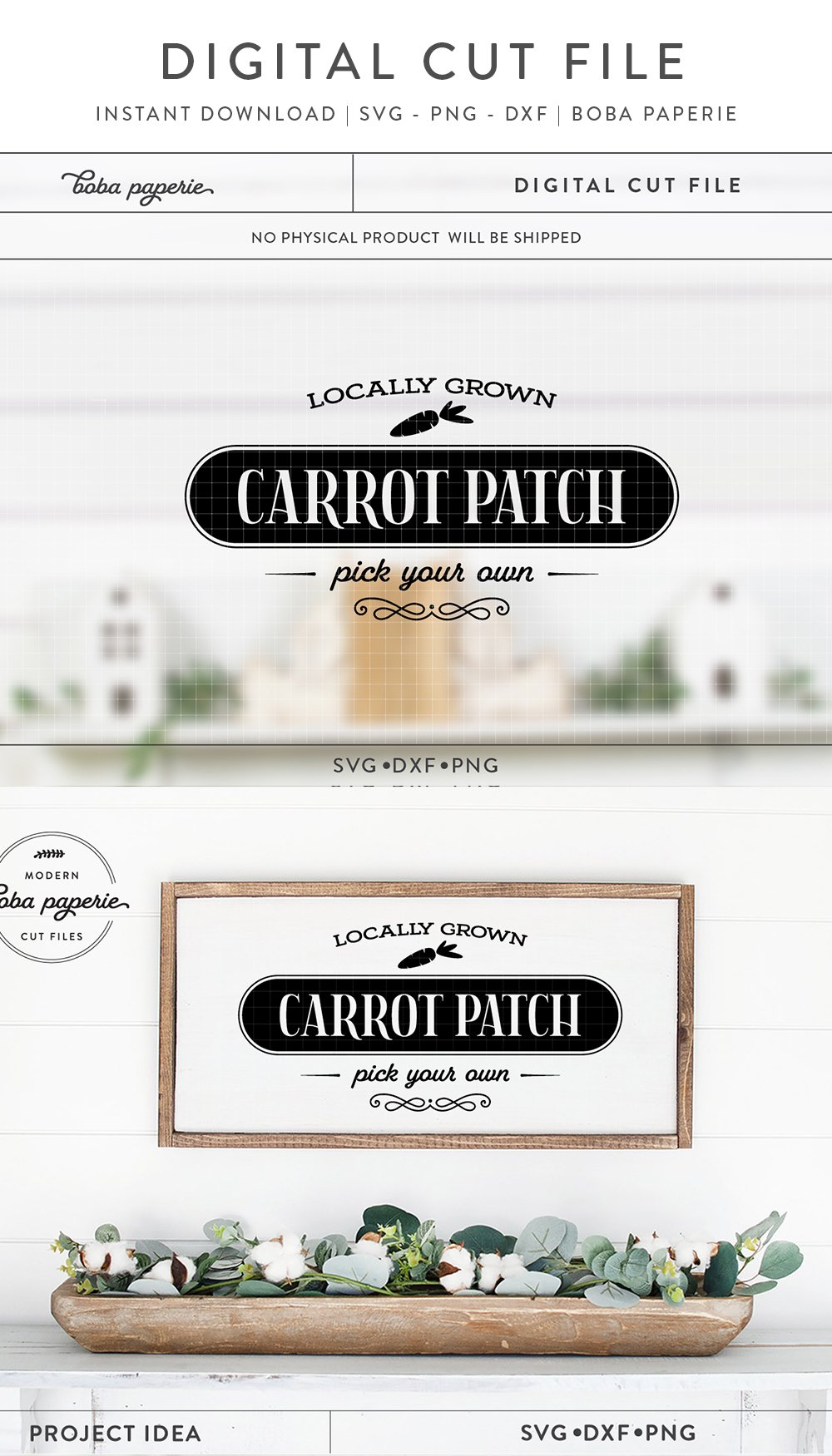 Carrot Patch sign cut file SVG | farmhouse spring decor