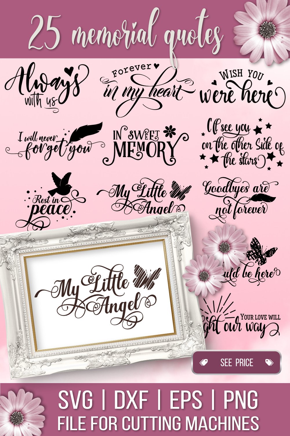 Bundle of 25 memorial quotes (284130)