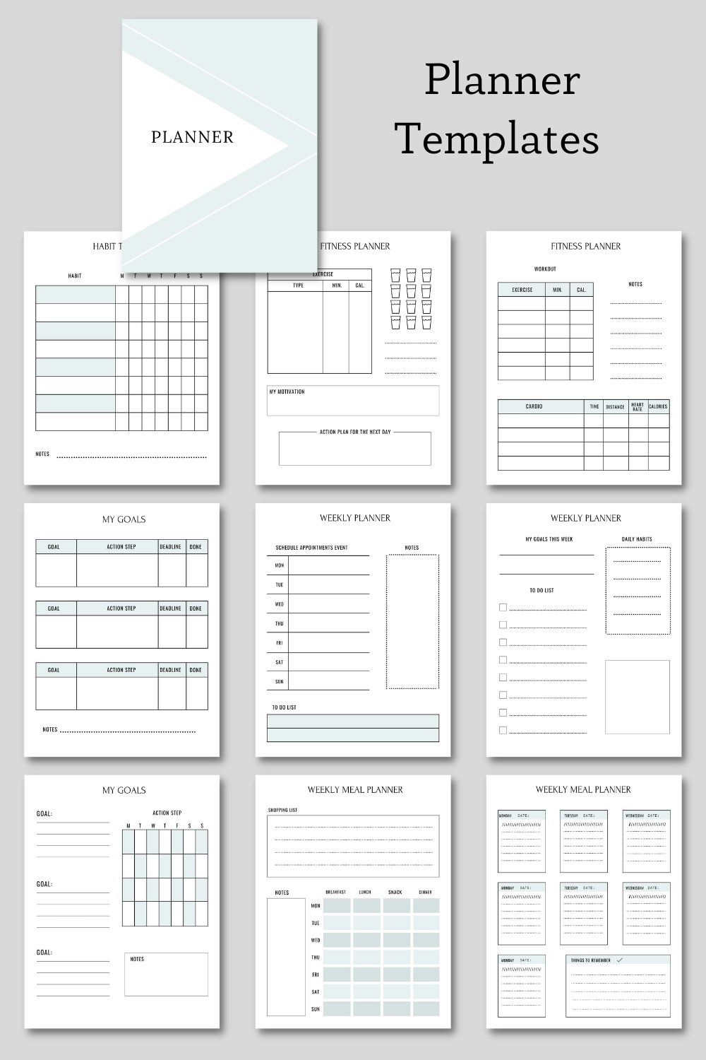 Planner Canva Template | Editable Pages | (2099956)