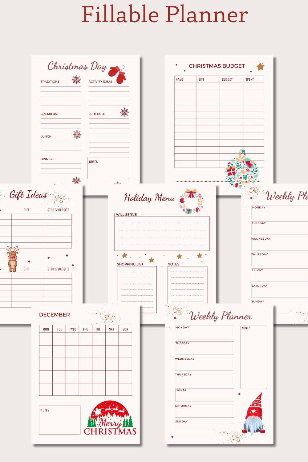 Christmas Planner, Printable Christmas Planner.