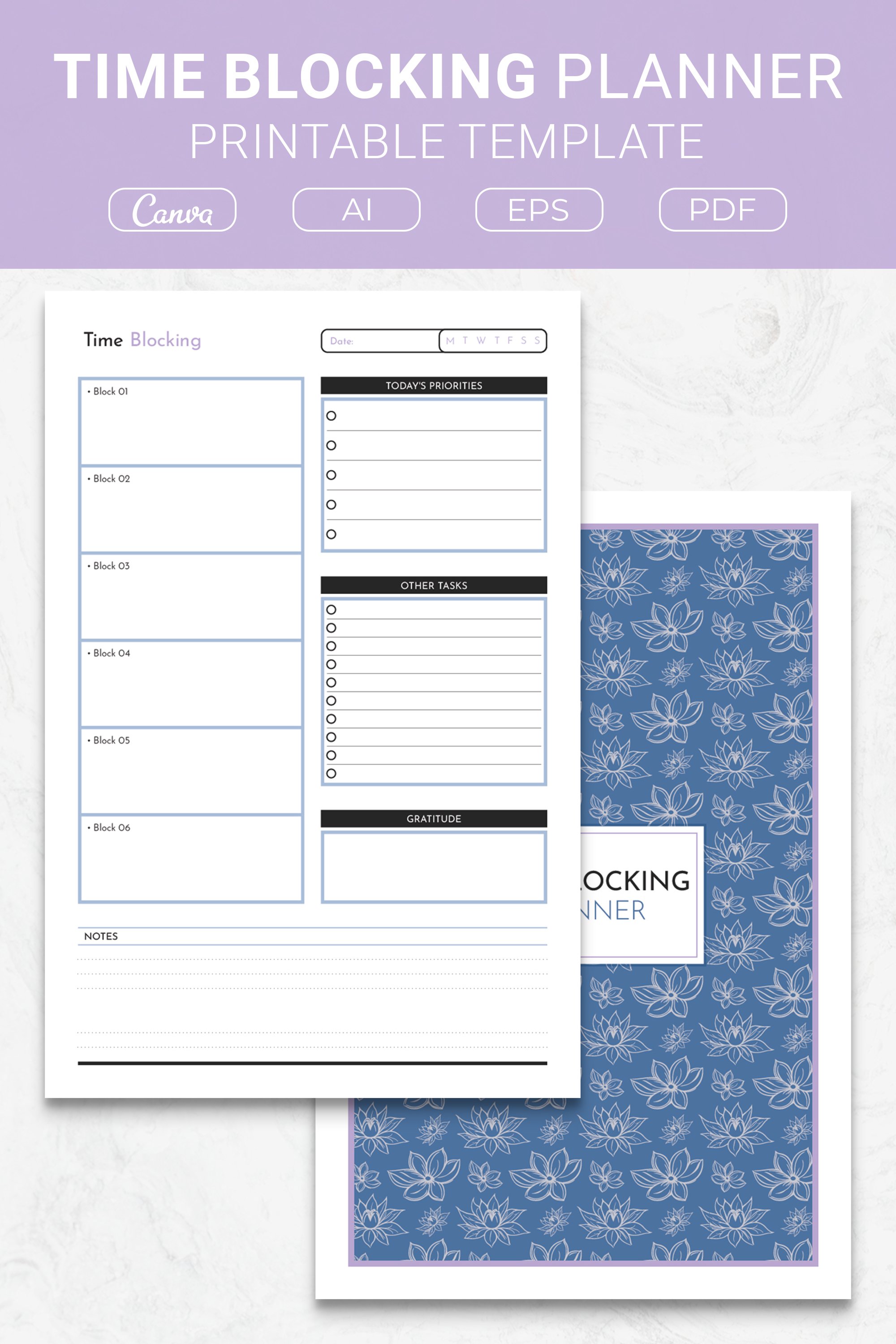 Time Blocking Planner Printable Template