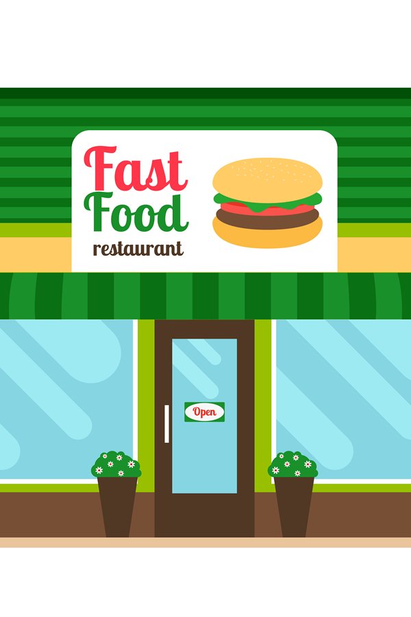 Fast food restaurant store front