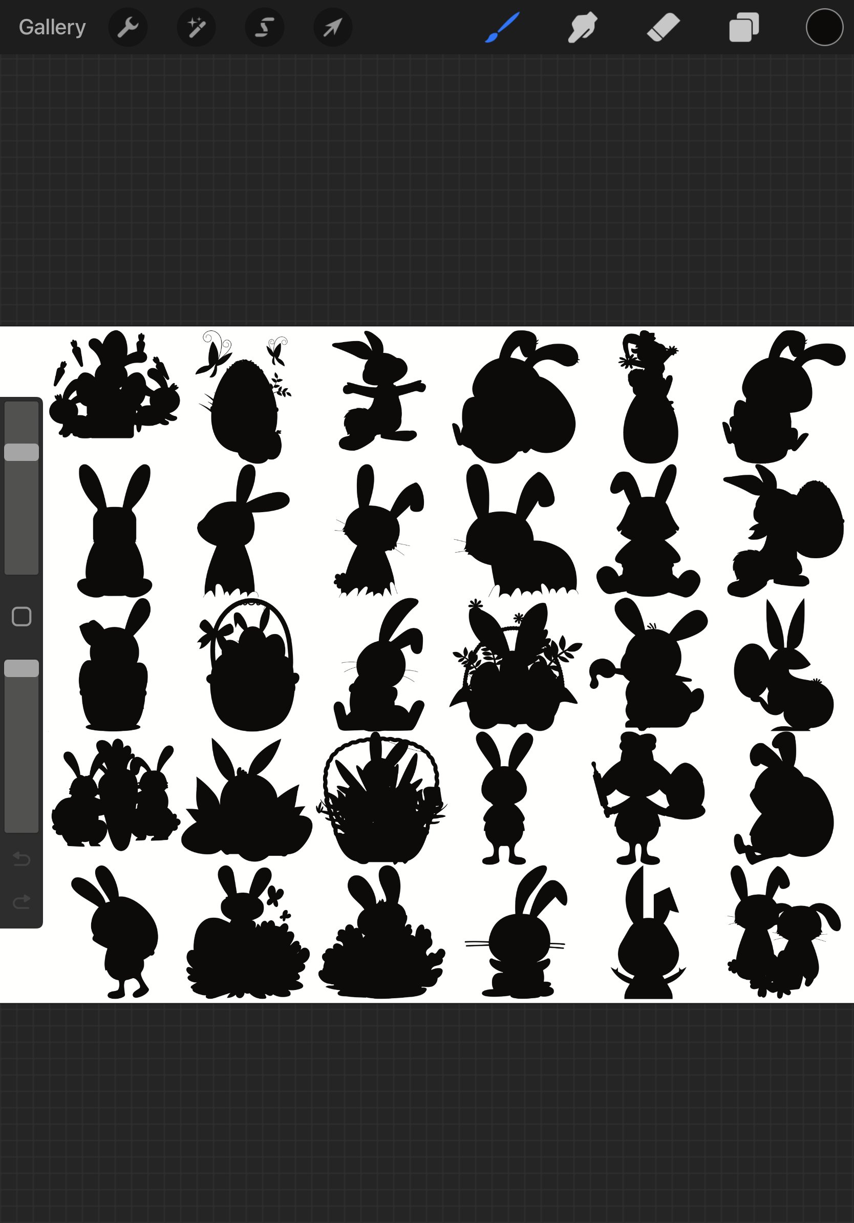 Easter Icons Silhouettes Set 2 Procreate Brush Stamps, 30