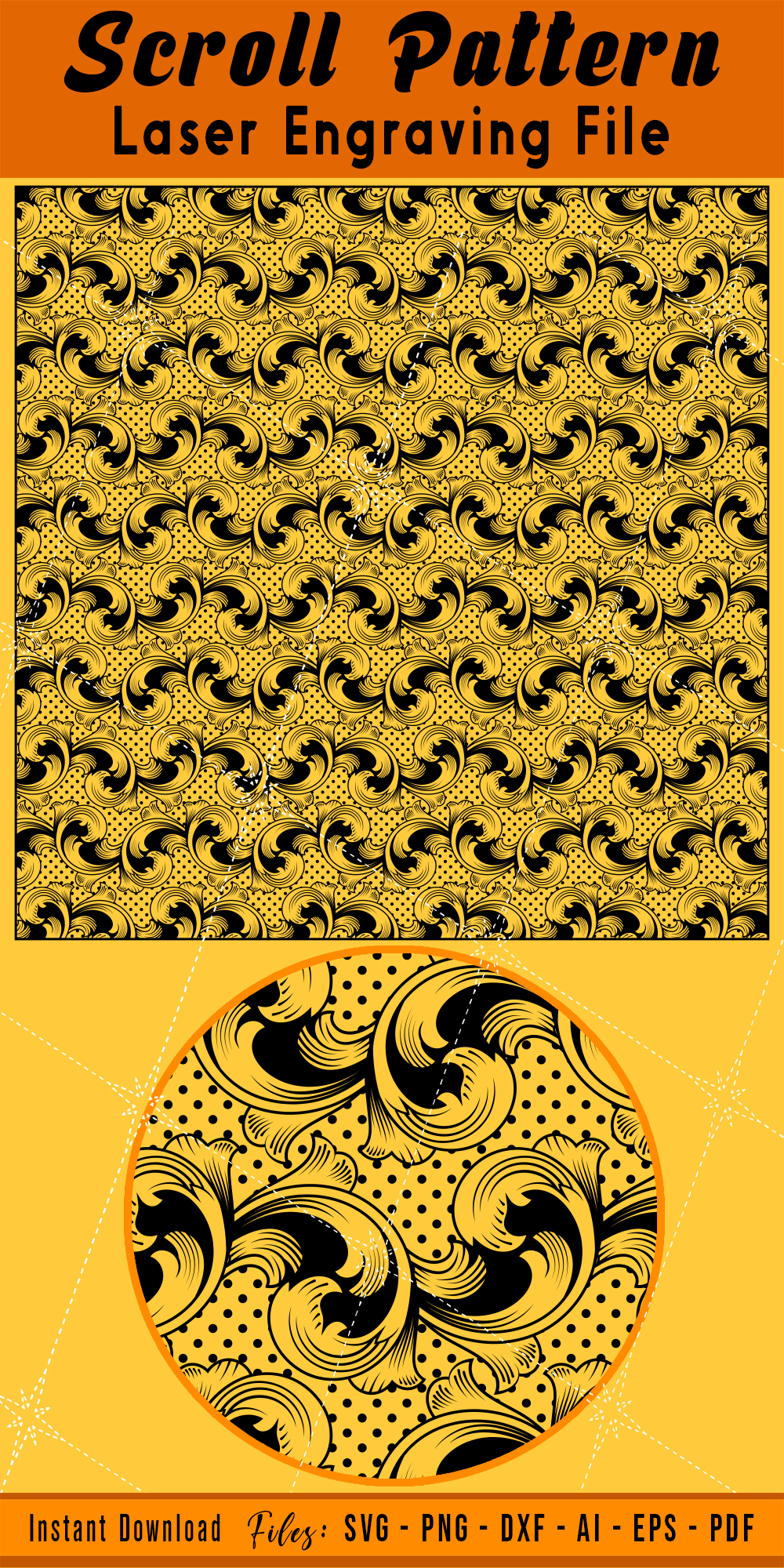 Firearms / Gun Scrollwork Pattern Laser Engraving File