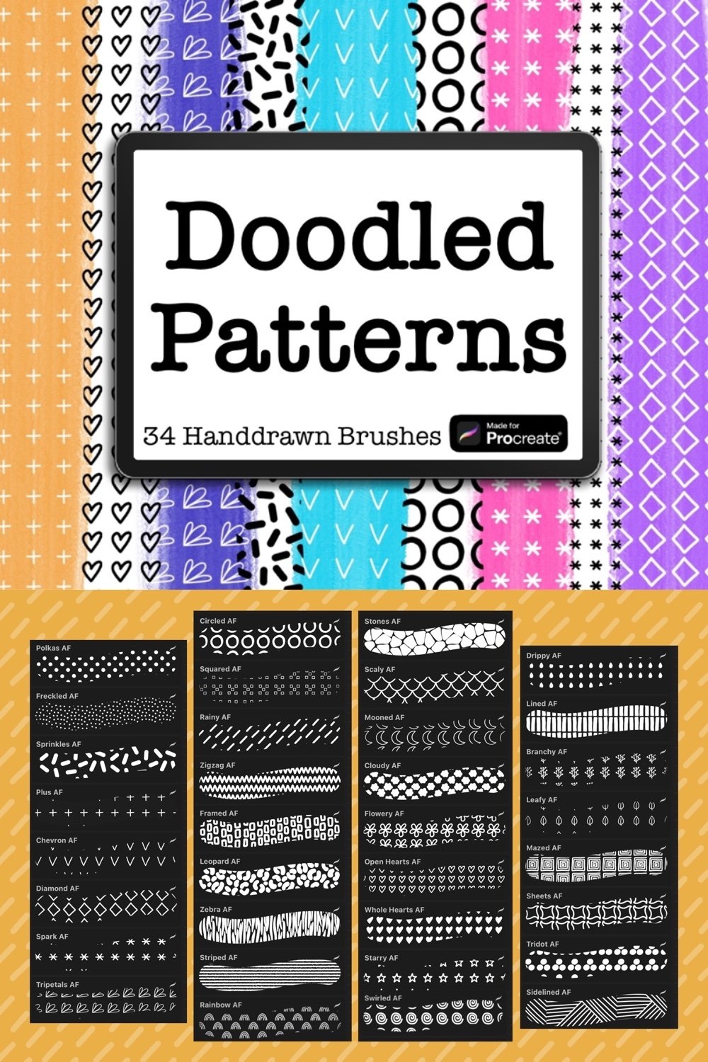 Procreate Brush Set of Geometric Seamless Patterns