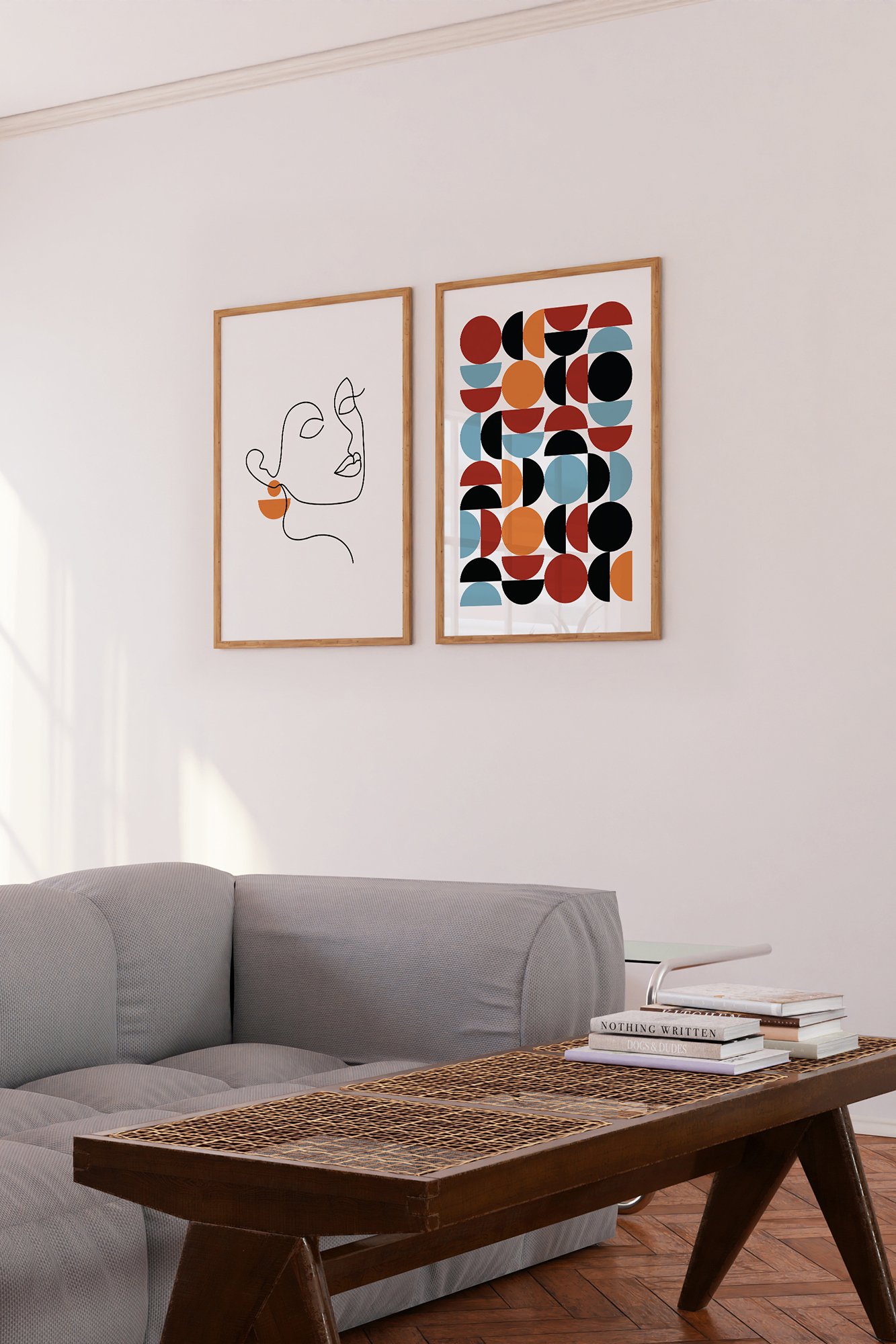 Mid Century Modern Wall Art, Set of 2 Retro (3189114)