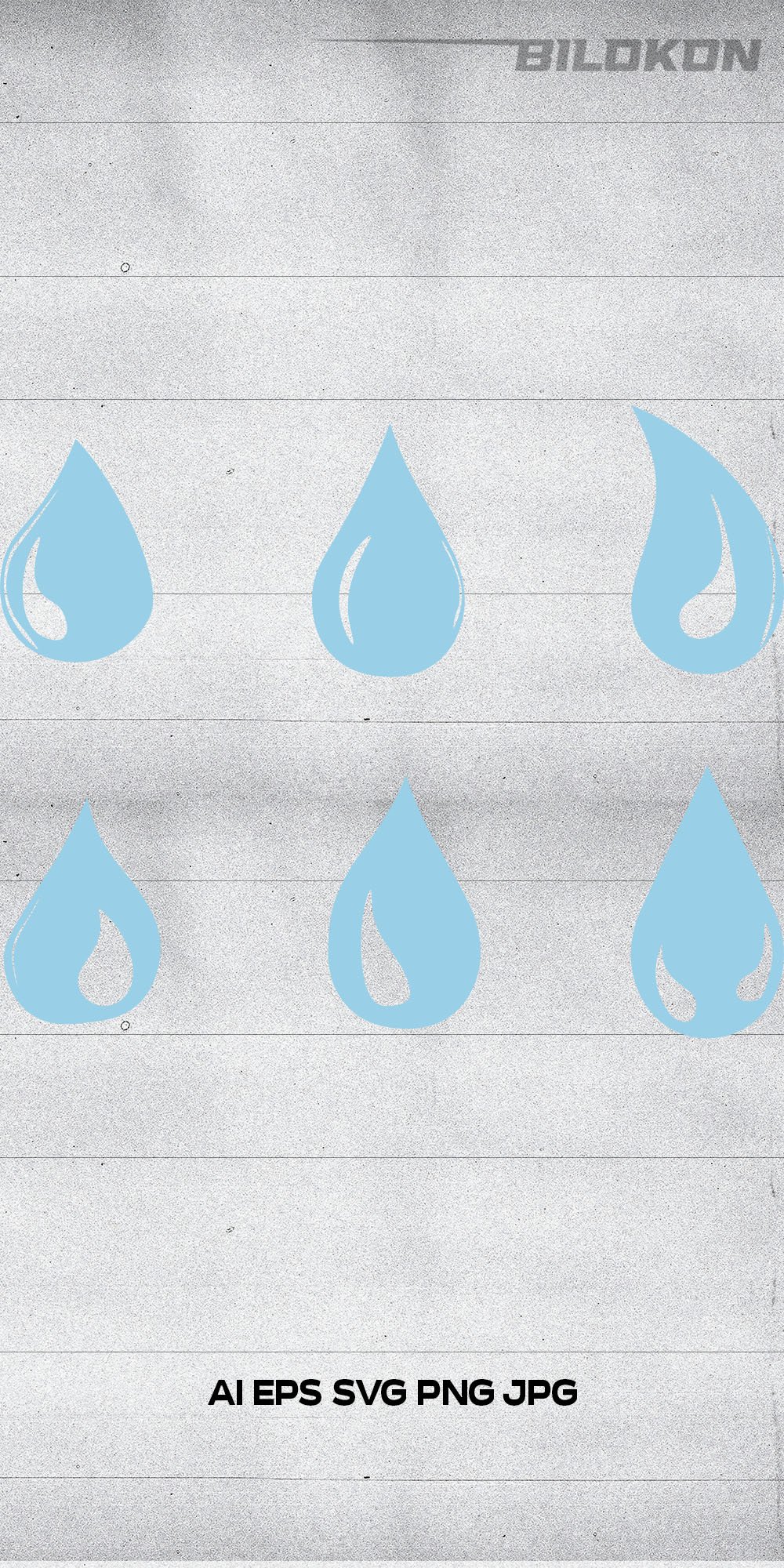 Water blue drop icons set, SVG Vector