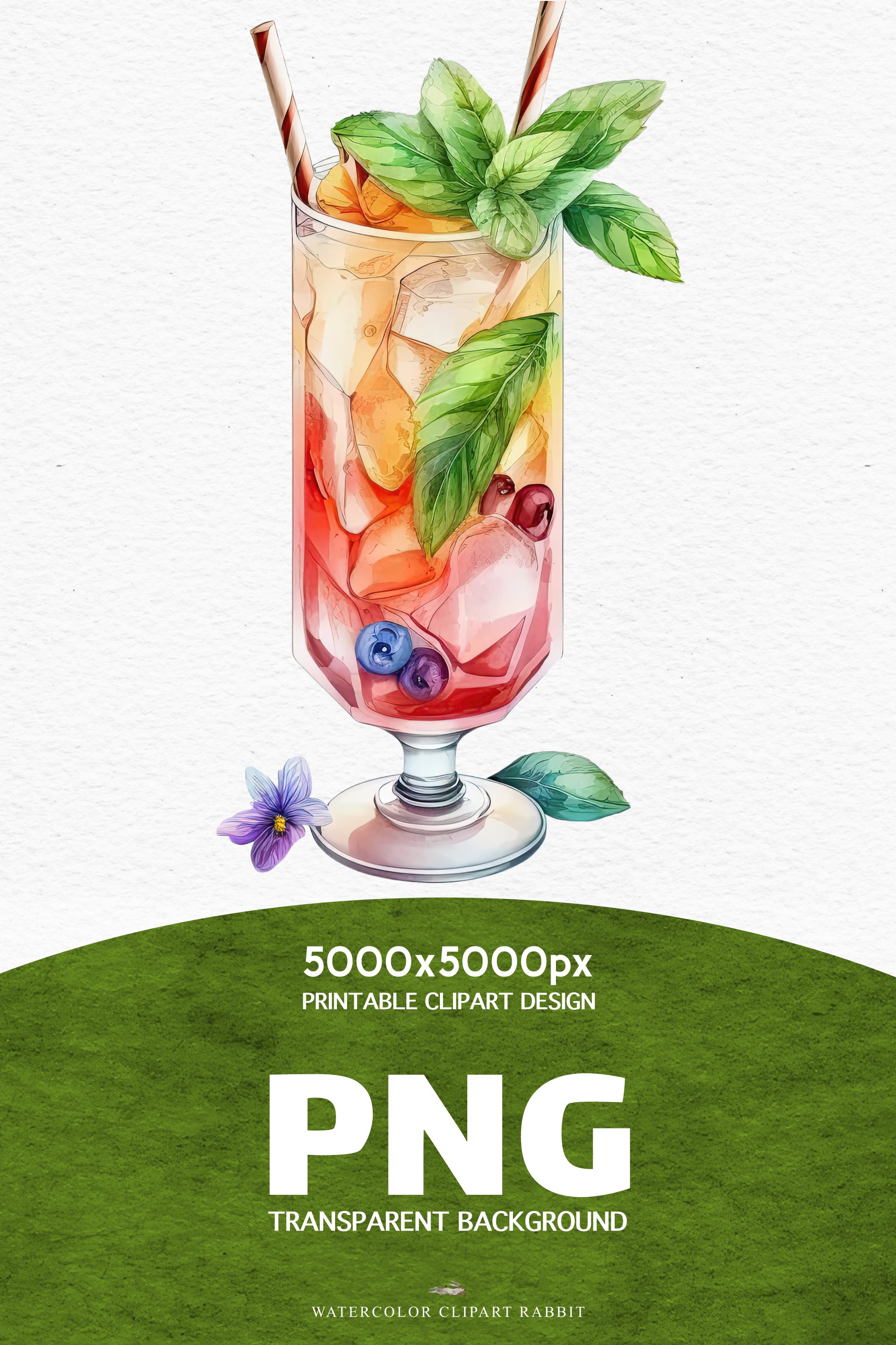 Cold Summer Cocktails Drinks Lemon Berries Clipart PNG image