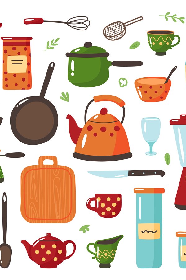 Kitchen tools. Cook equipments, cooking tool and crockery. I