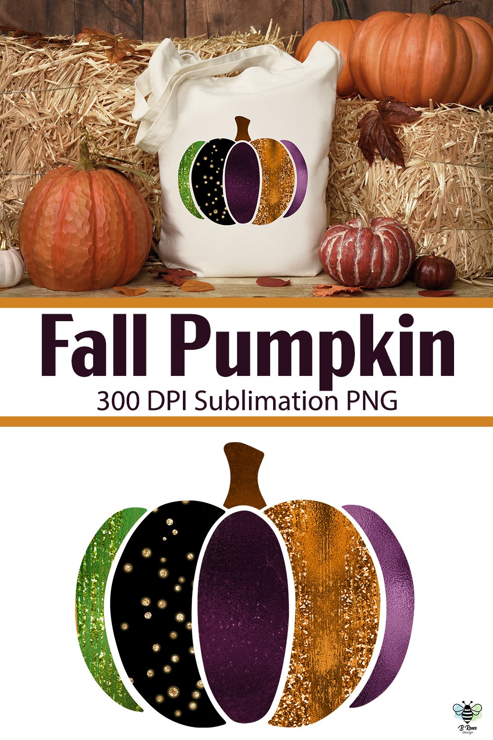 Halloween Themed Pumpkin Sublimation PNG