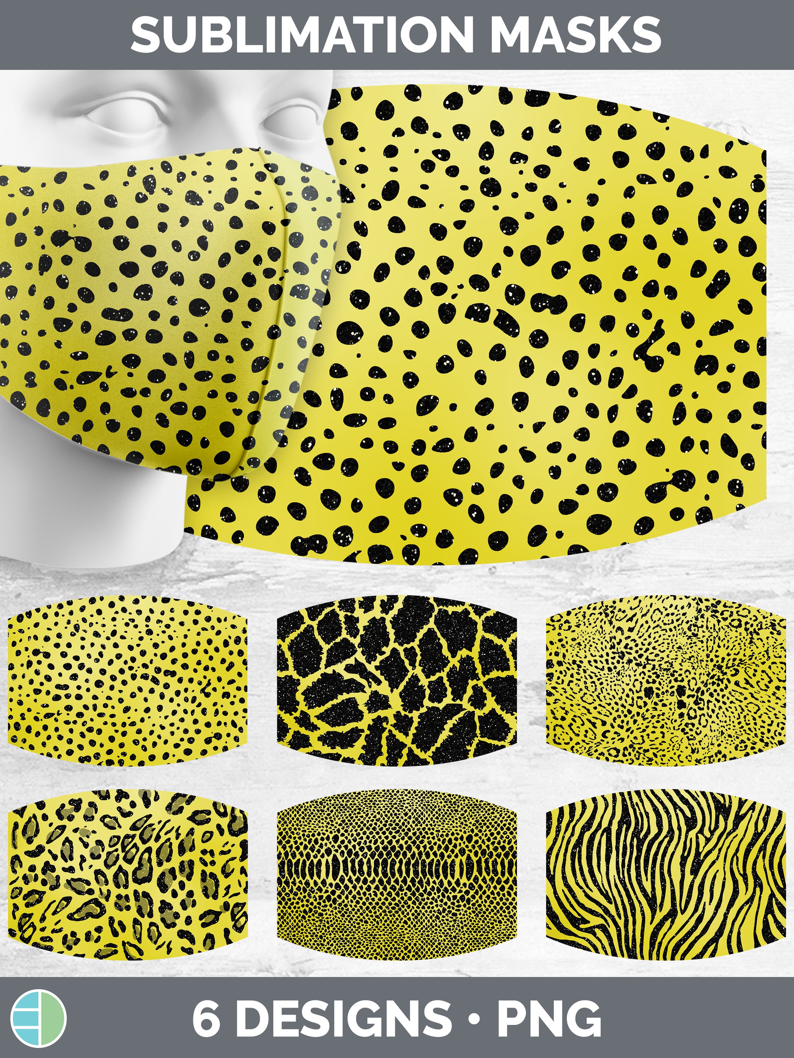 Yellow Mask | Sublimation Bundle Face Mask Designs