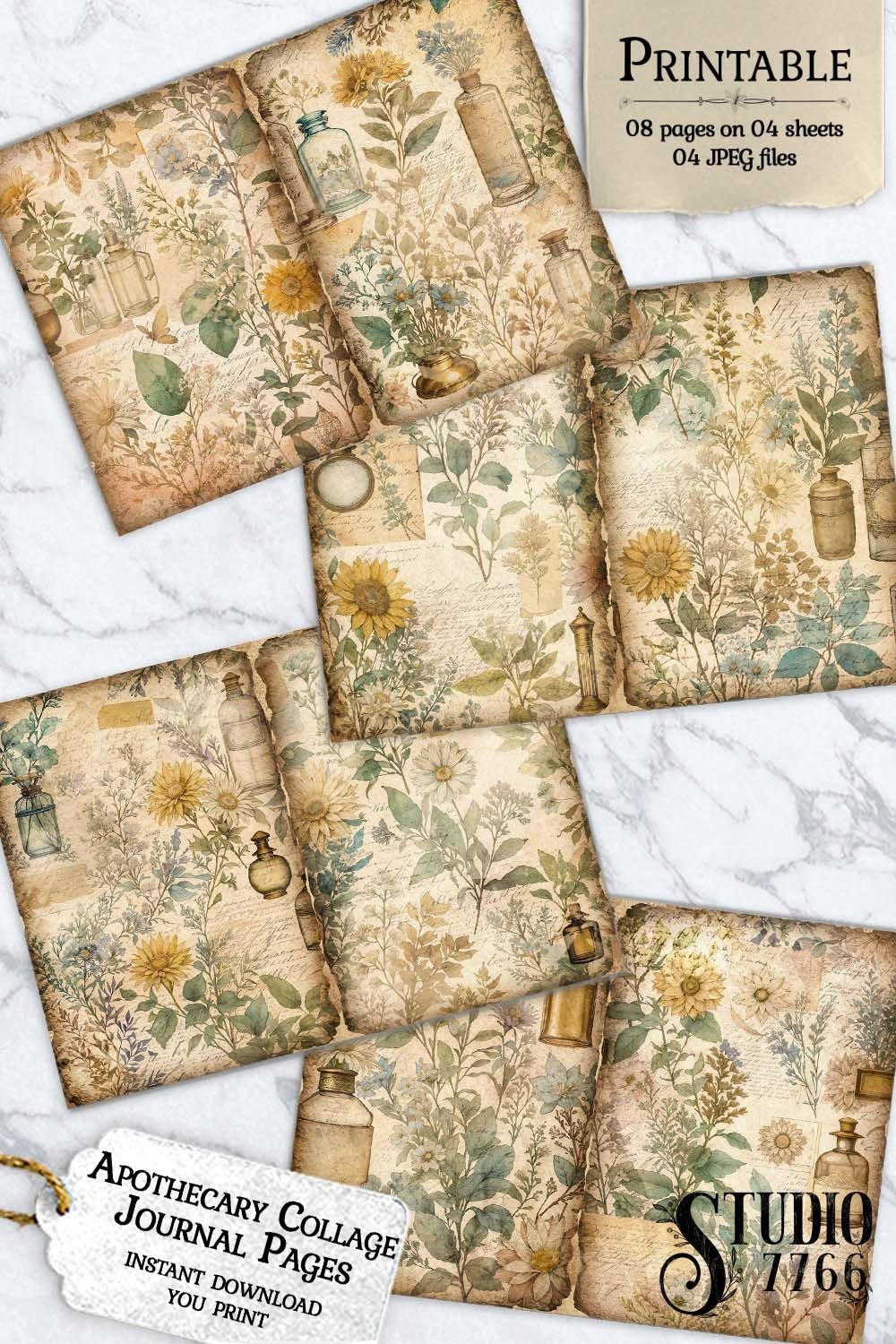 Apothecary Collage Junk Journal Pages