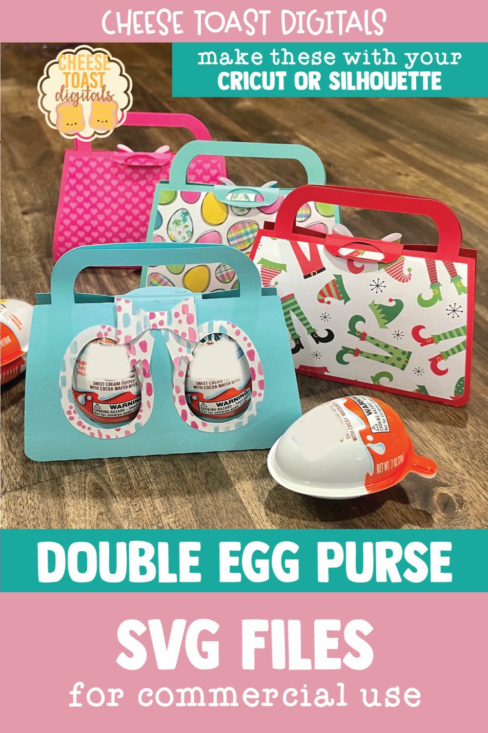 Double Egg Purse SVG Cardstock Egg Holder Design