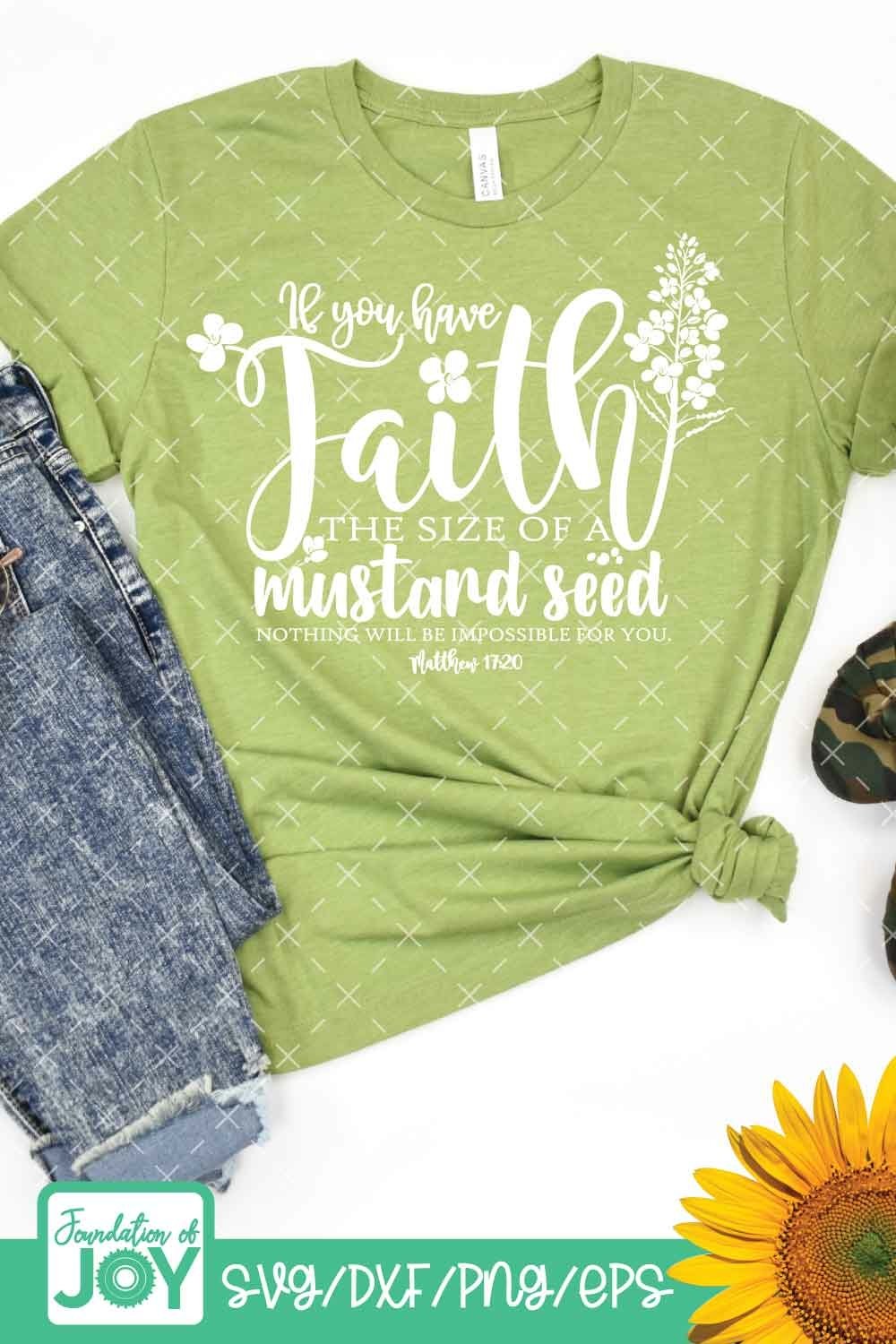 Faith of a Mustard Seed svg, Flowers svg, Bible Verse svg
