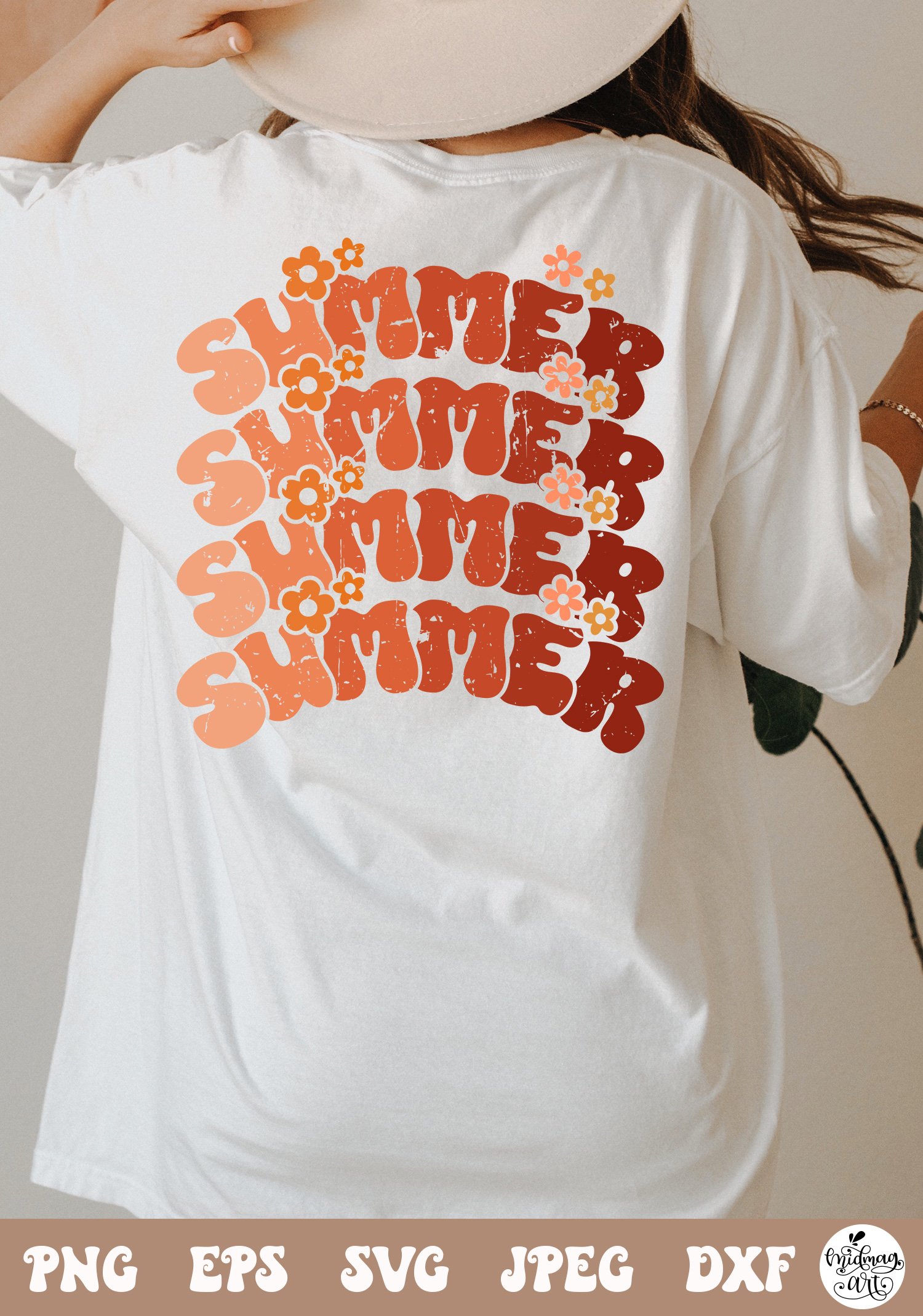 Retro Summer png, Groovy Summer Vibes png