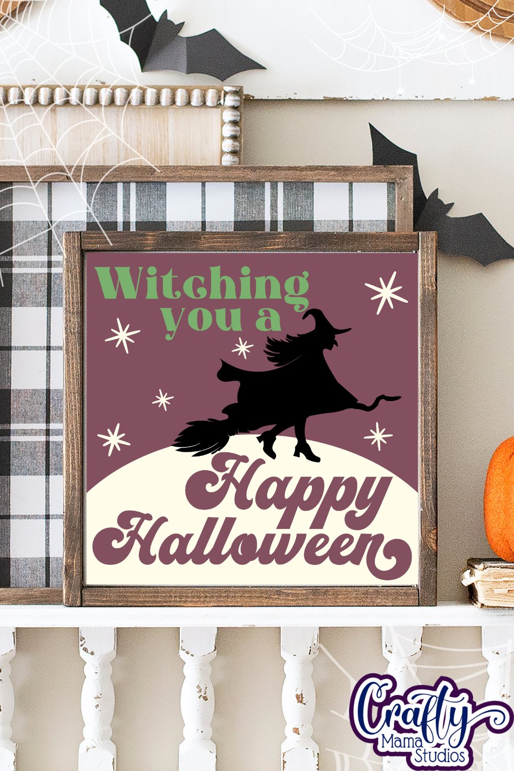 Retro Halloween Sign Svg, Witching You A Happy Halloween