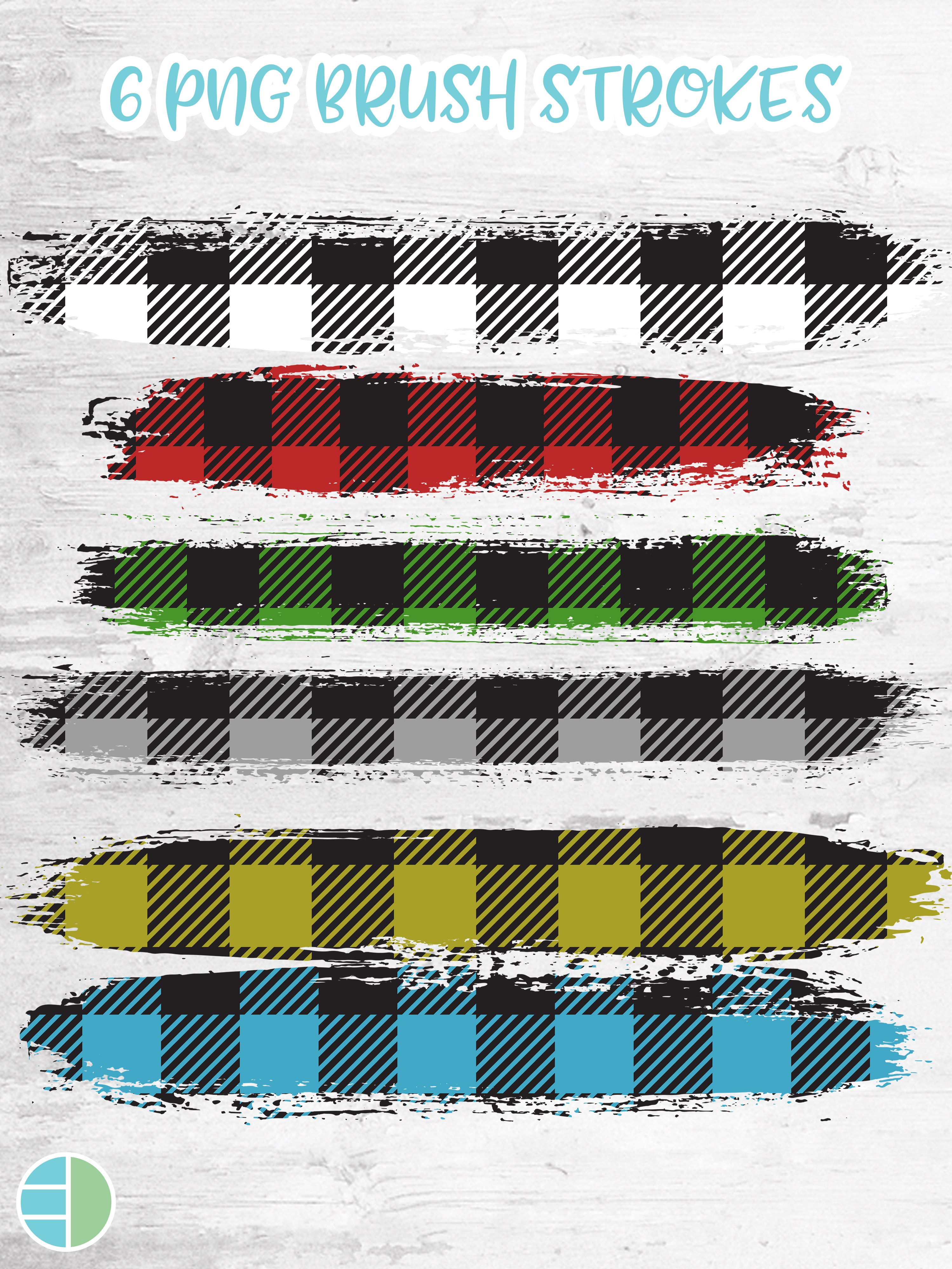 Buffalo Plaid Brush Stroke Sublimation Bundle Sub Designs