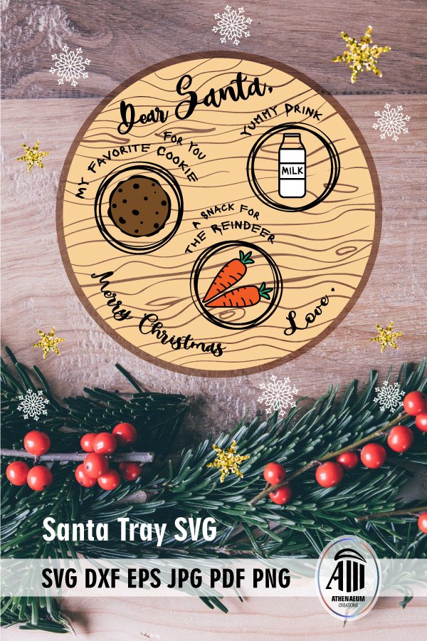 Santa tray SVG| Treats for Santa cut file| Santa plate SVG