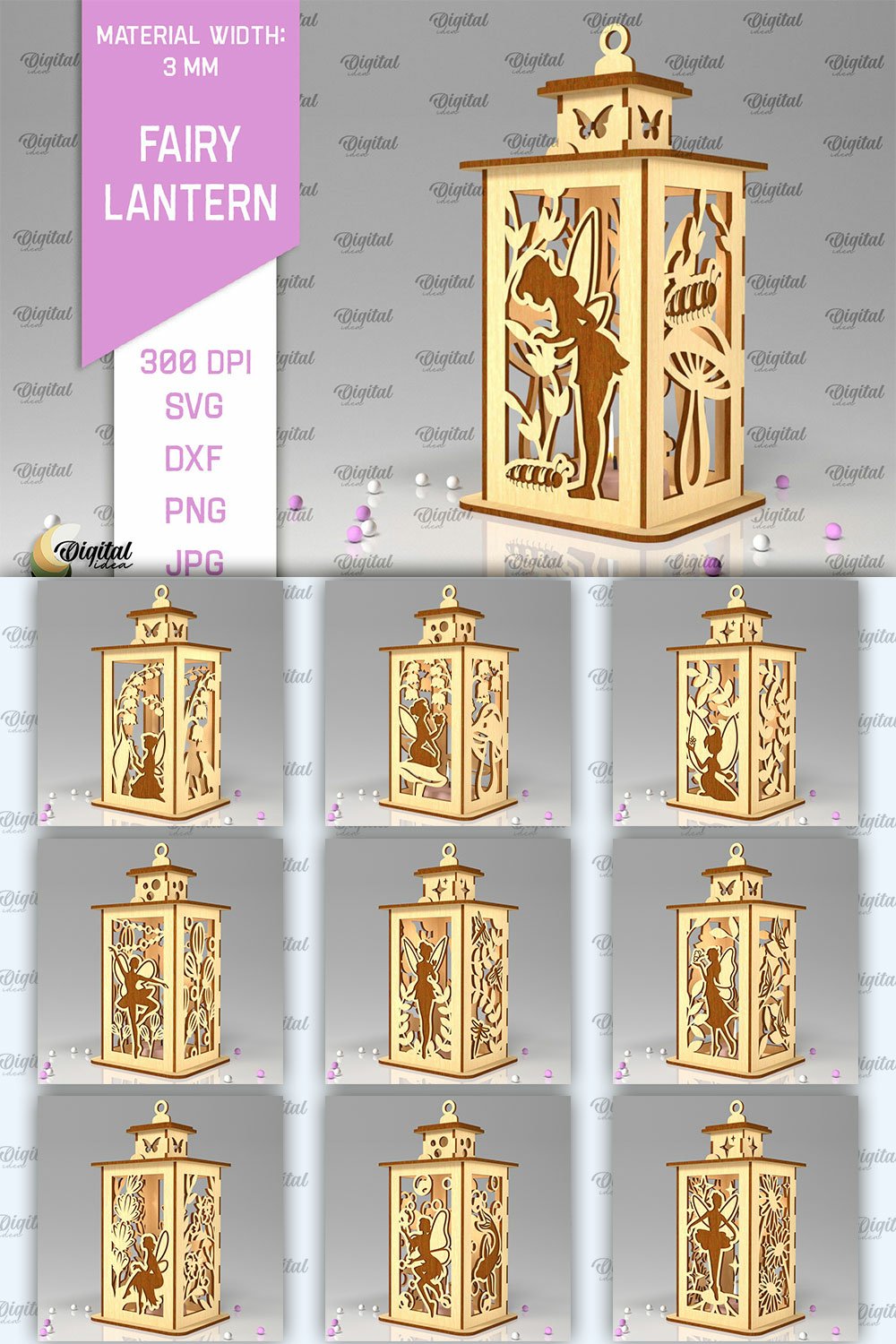 Fairy Lanterns Laser Cut Bundle. Fairy Fairies SVG Designs