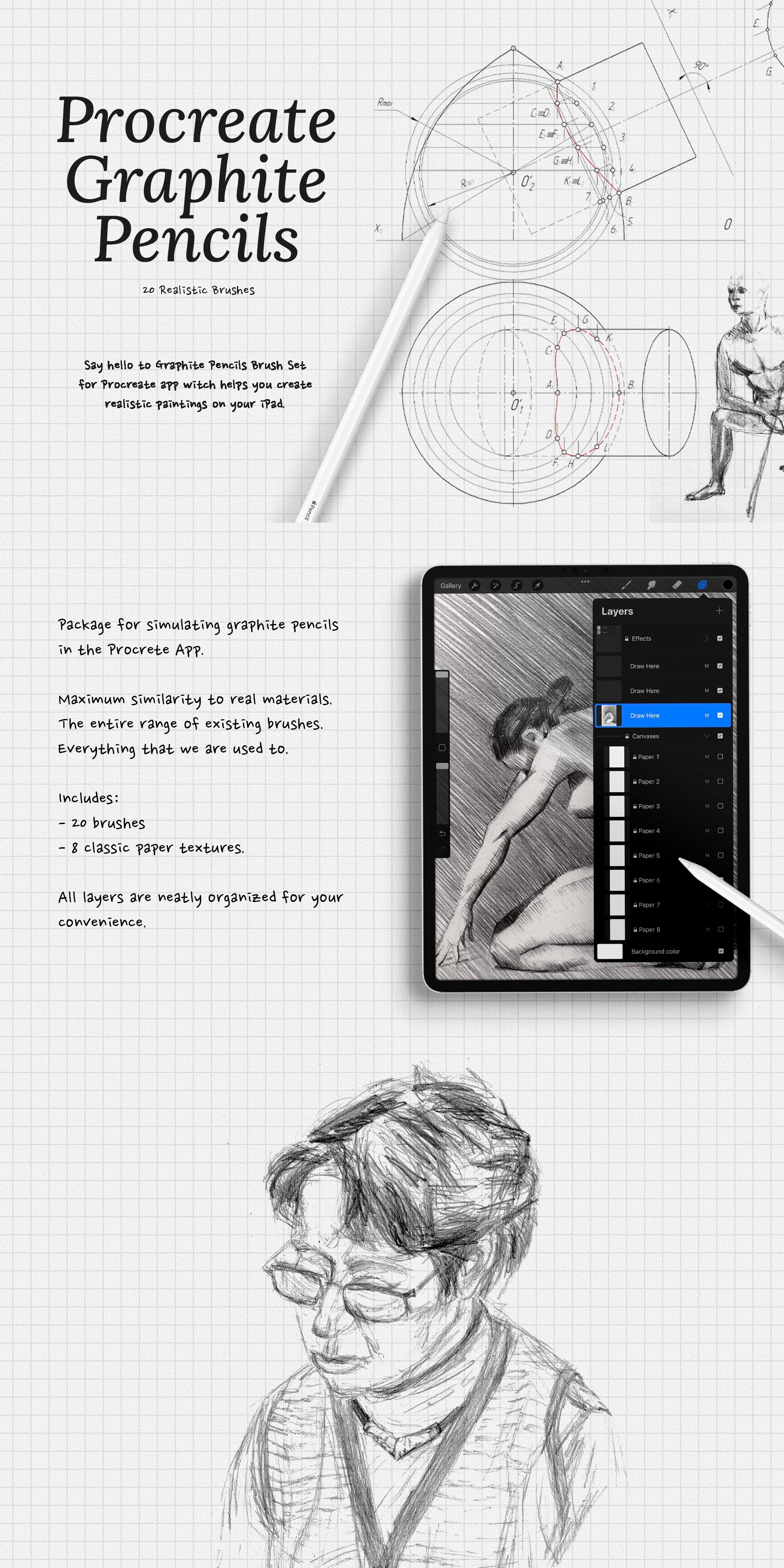 Procreate Graphite Pencils Set