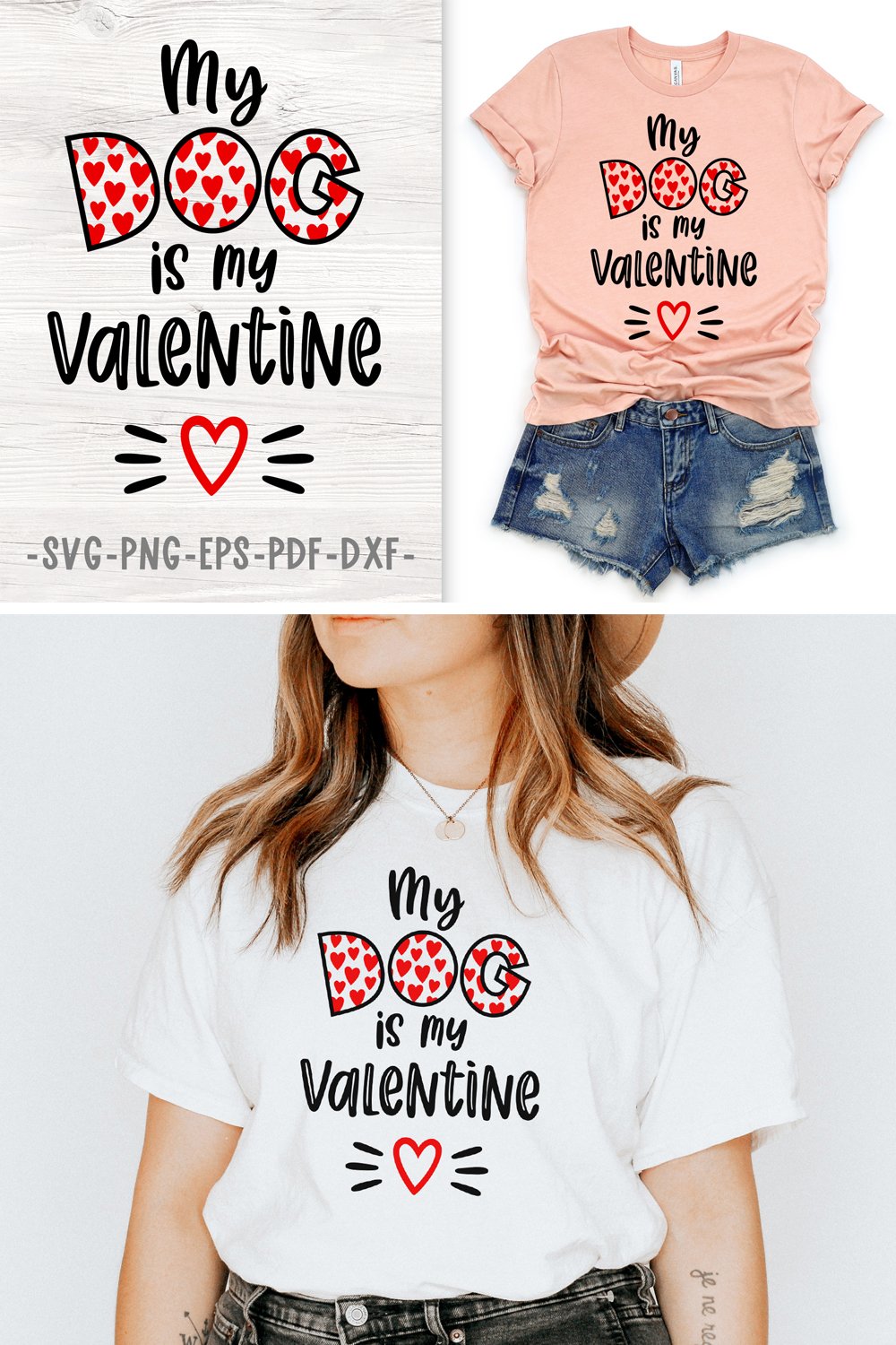 My dog Is My Valentine Graphic Plus Heavy Cotton T