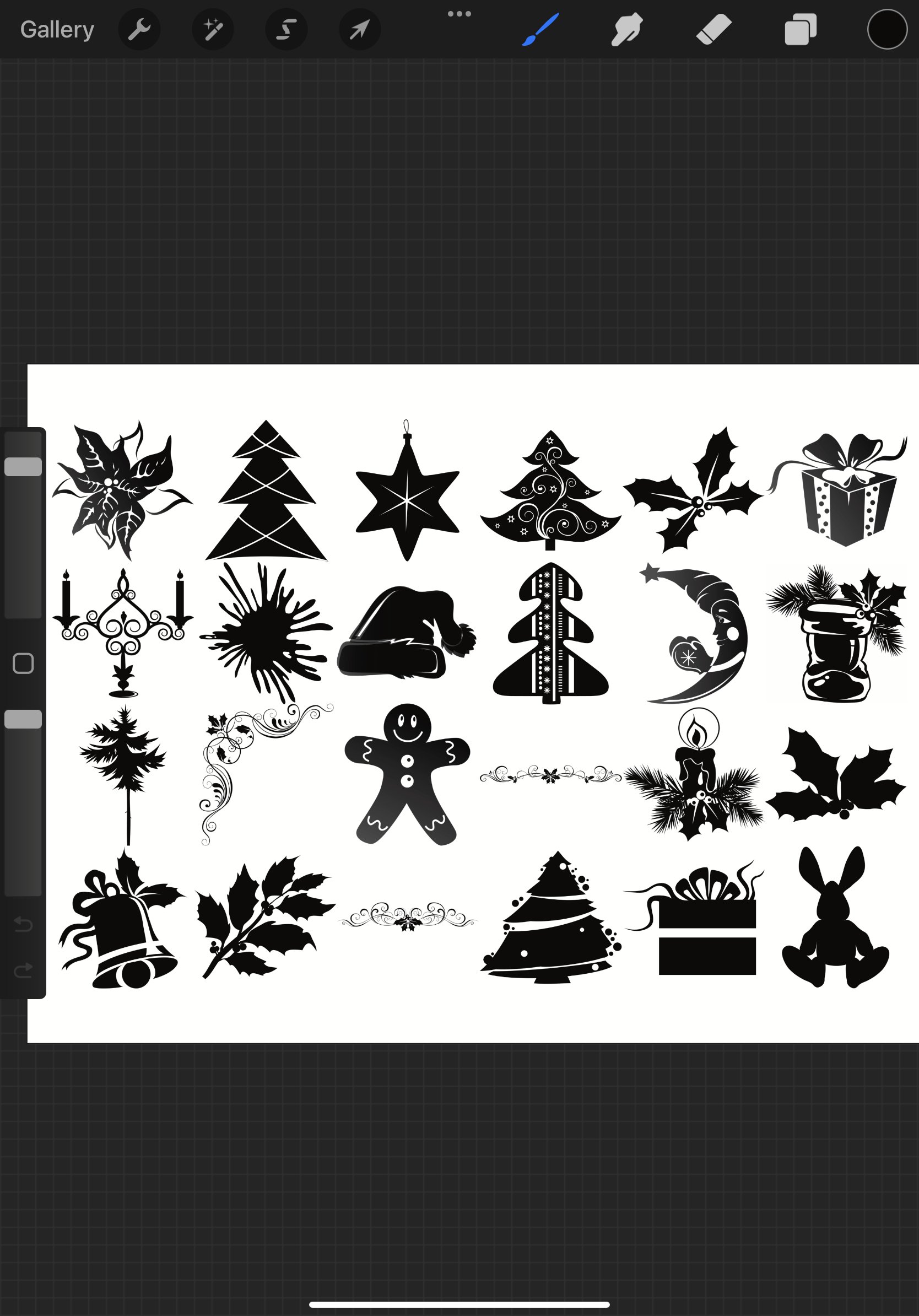 Christmas Winter Elements Procreate Brush Stamps (2267811)