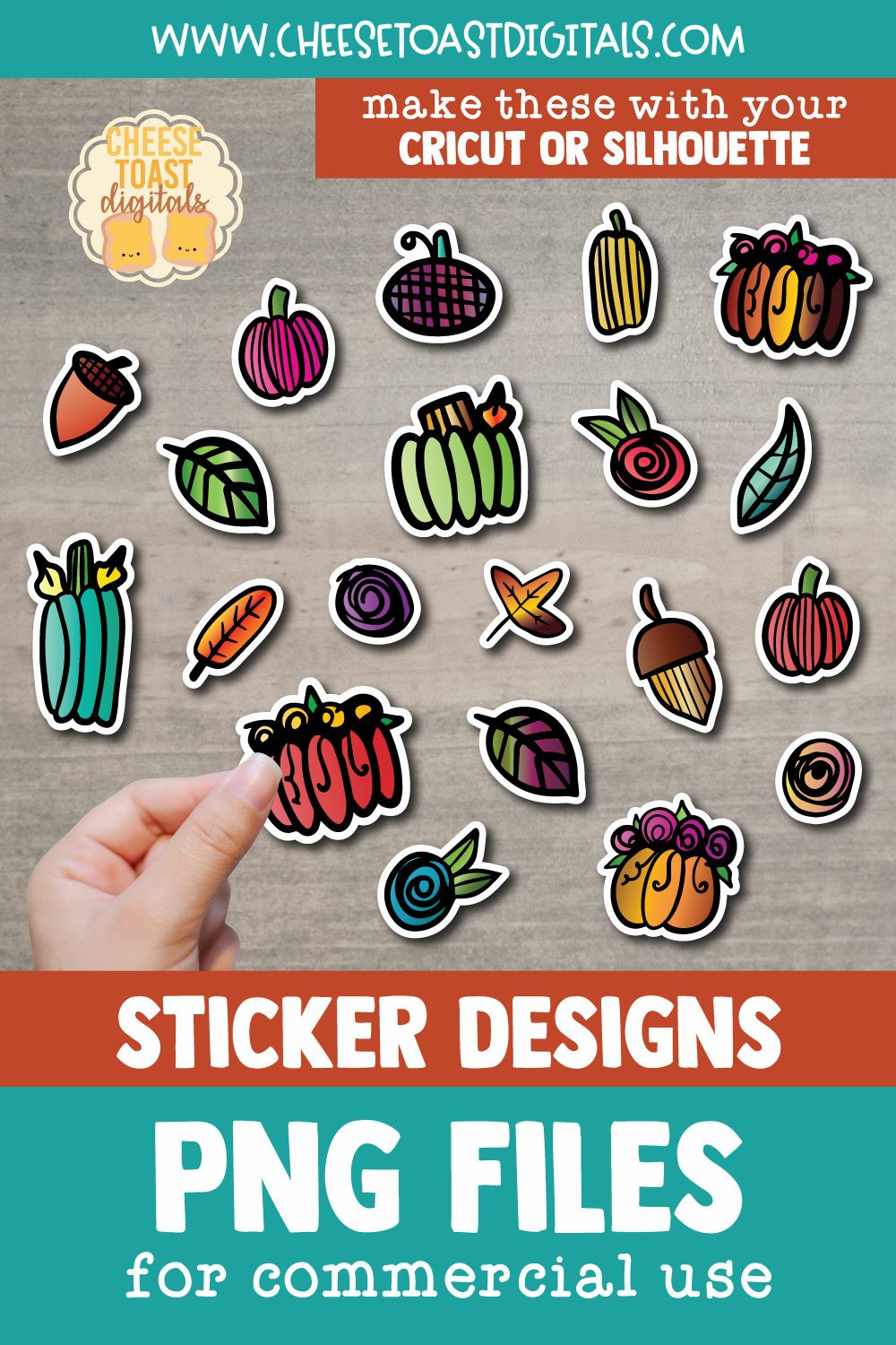 Pumpkin Stickers Bundle | 20 Fall Printable Sticker Designs