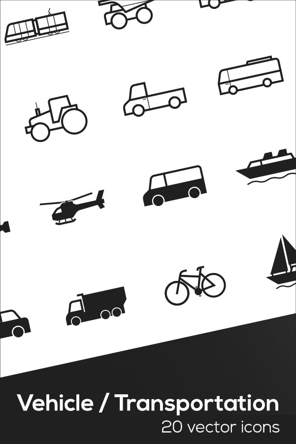 Vehicle / Transportation Icons Set - SVG