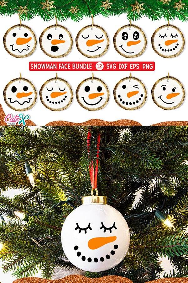 Winter Snowman Faces Bundle Vol 1| Christmas svg cut file
