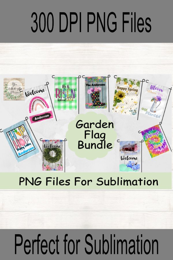 Digital Art Garden Flag, Sublimation Designs SPRING FARMHOUSE Flag Design PNG