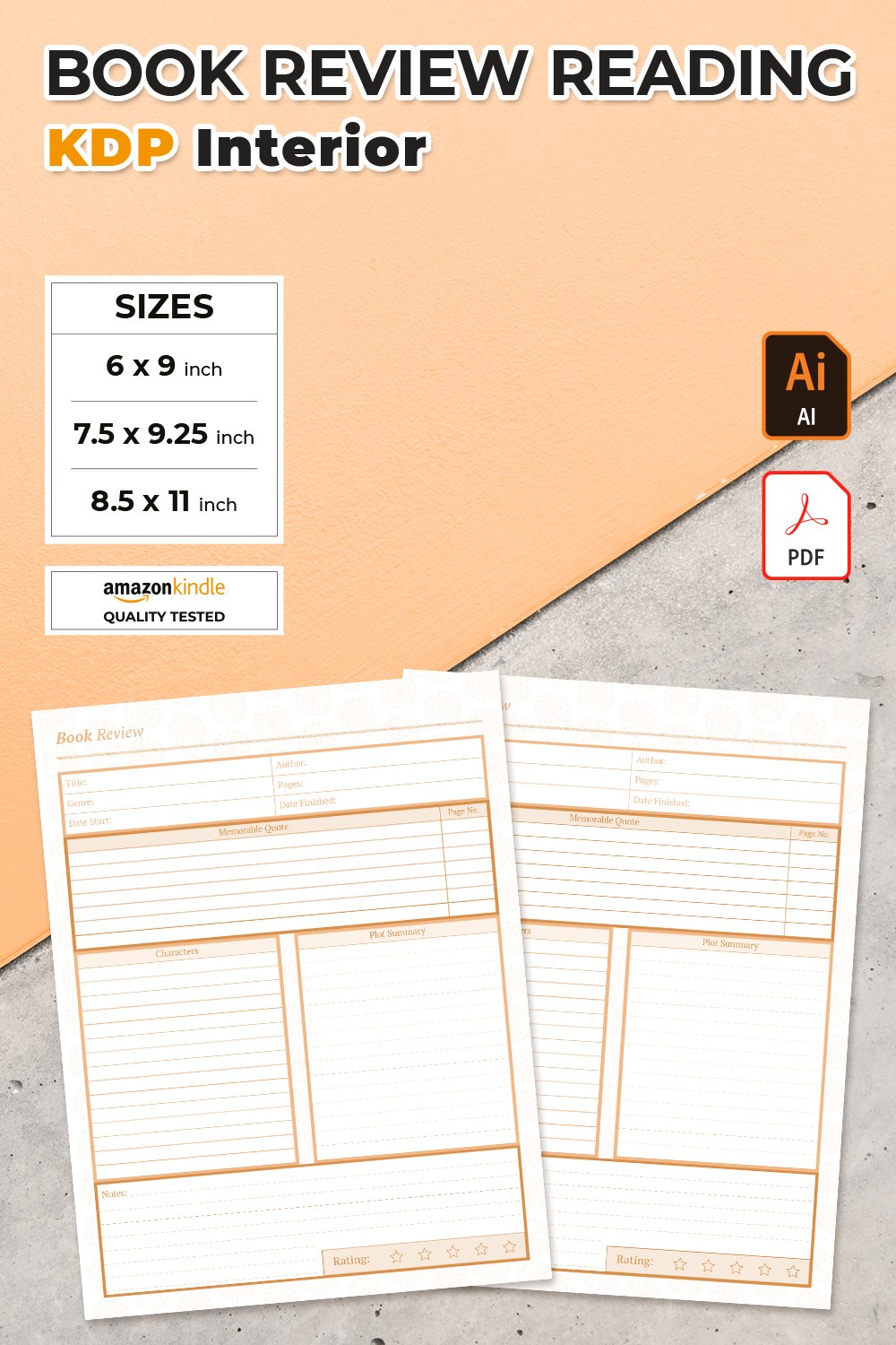 Book Review Reading Tracker KDP Interior Template