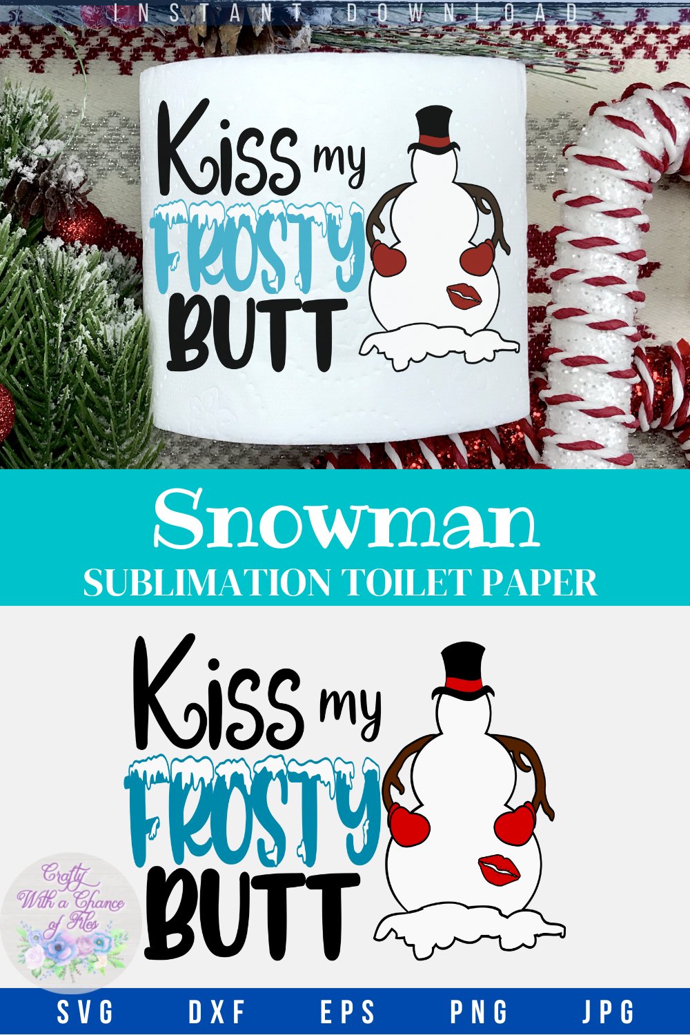 Christmas Toilet Paper Kiss My Frosty Butt Snowman