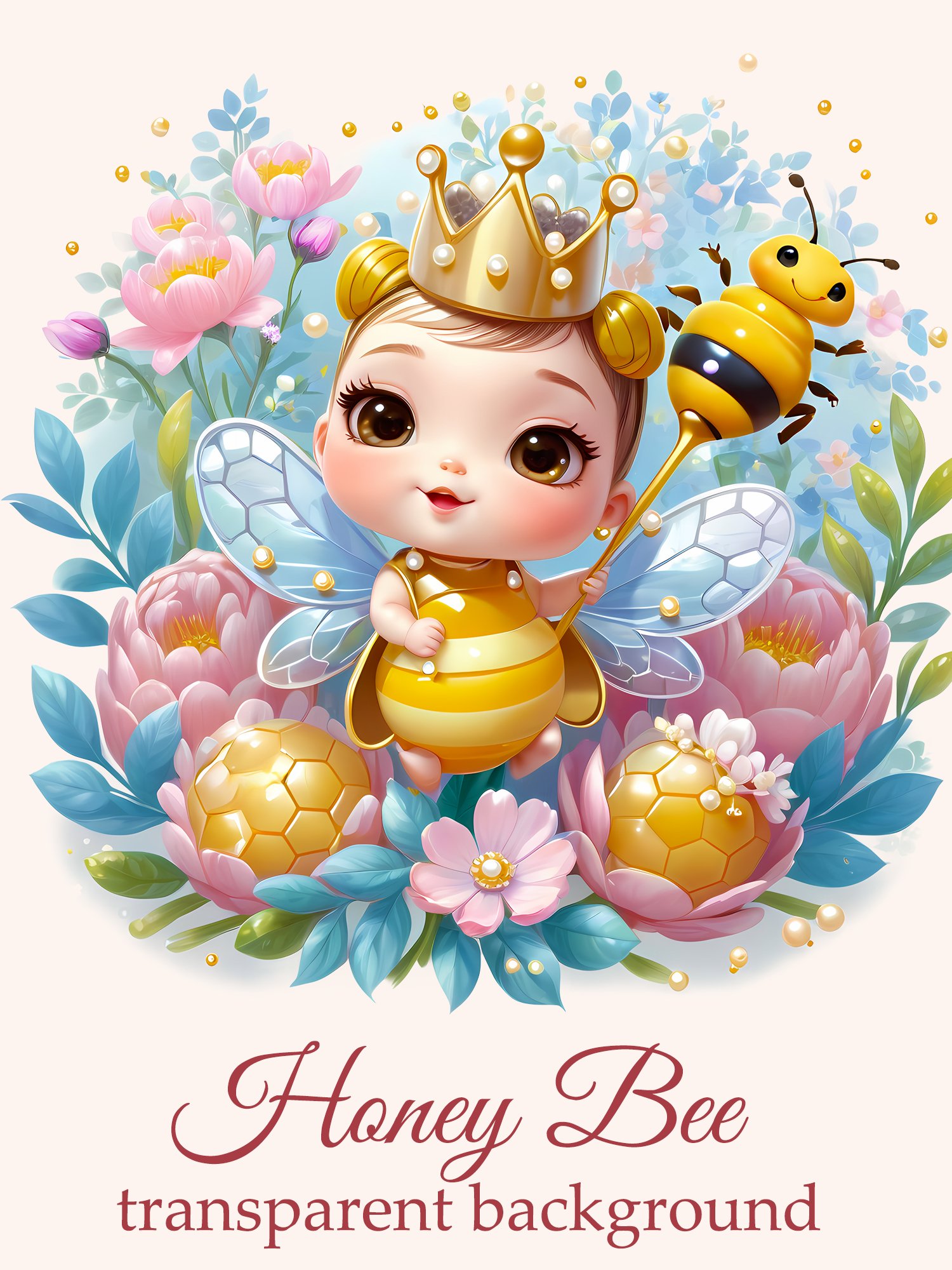 Bumble Honey Bee Clipart, Cute Cartoon, Baby Shower, Png