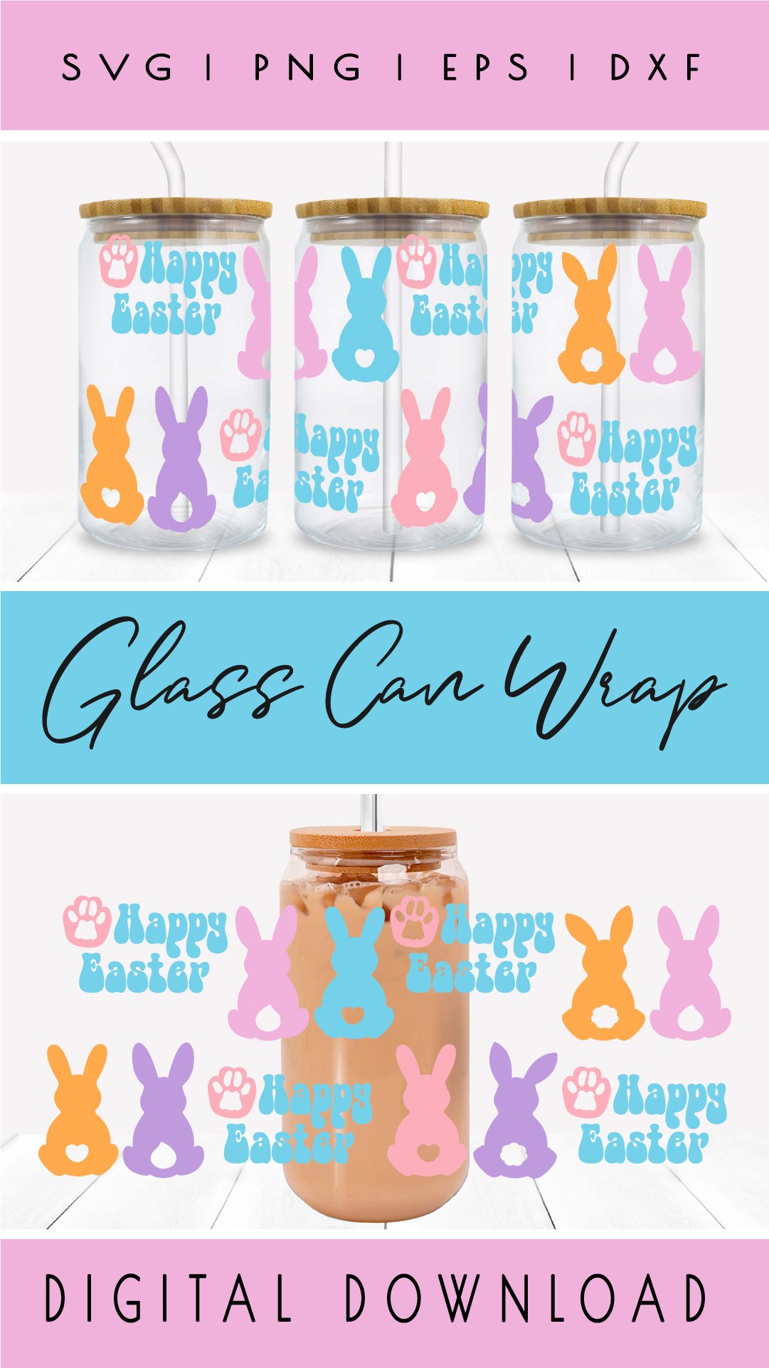Easter Beer Can Glass Svg, Libbey Wrap Svg Cut File