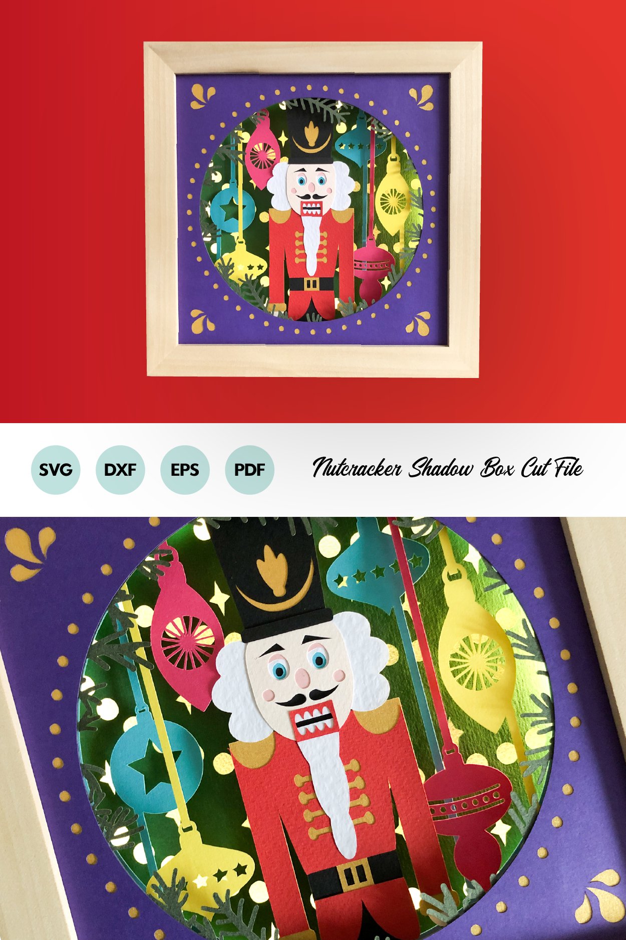 Christmas Nutcracker Shadow Box SVG Layered 3D Papercut