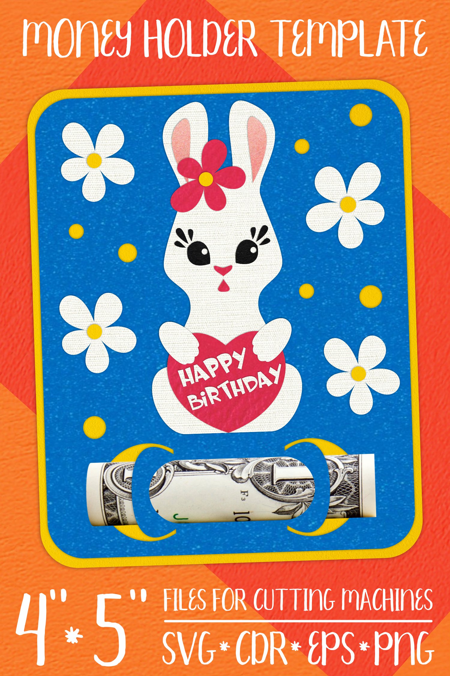 Bunny Birthday Card | Money Holder Template